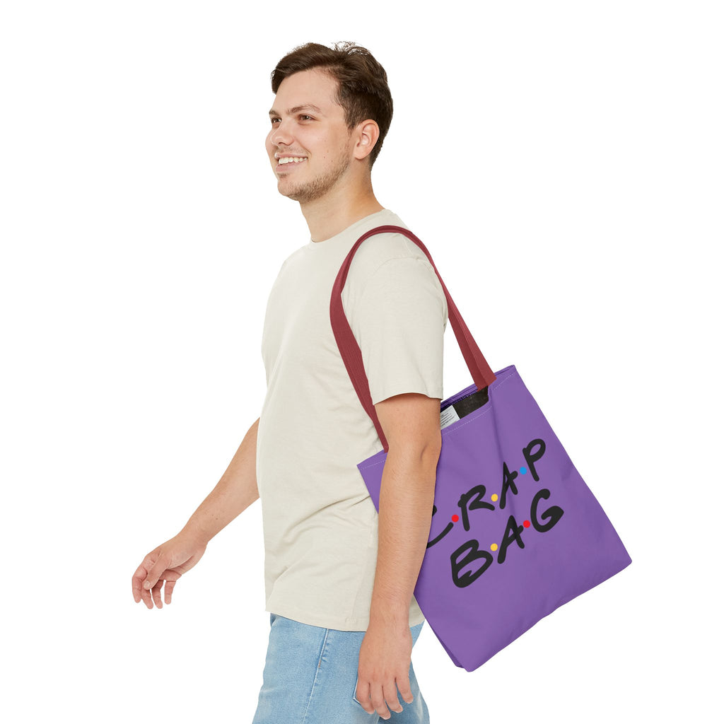 Friends Crap Bag Tote Bag | Purple All-Over Print Tote
