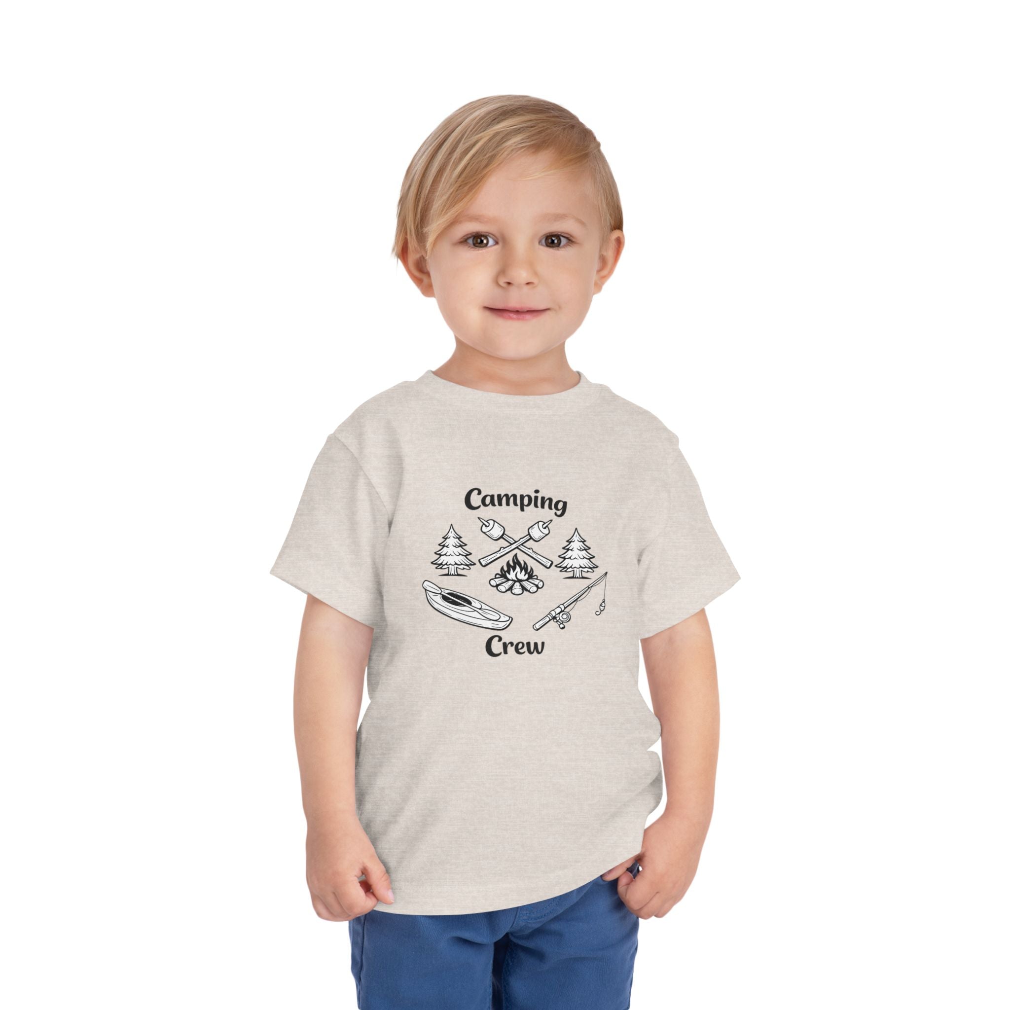 Camping Crew Toddler Tee | Kids Outdoor Camping Shirt, Kayak Fishing Bonfire Design