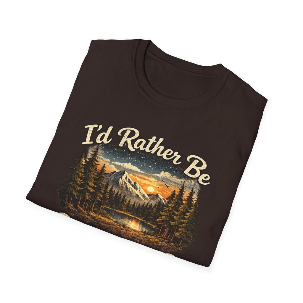 I'd Rather Be Camping T-Shirt | Mountain Forest Sunset Camping Shirt