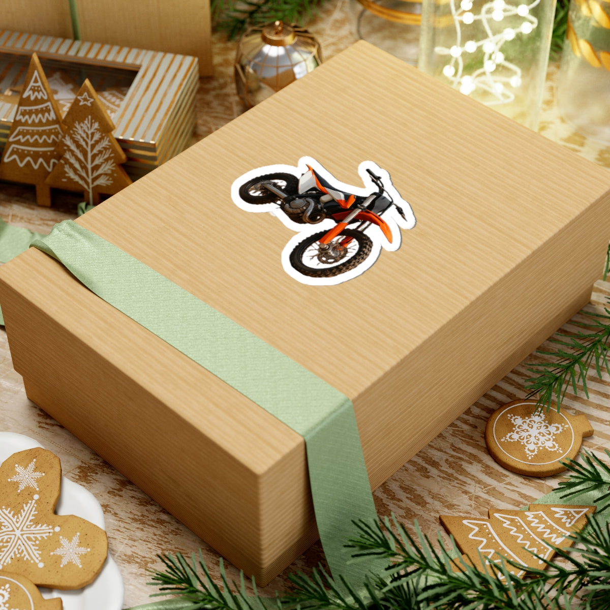 Orange Dirt Bike Sticker | Kiss-Cut Sticker