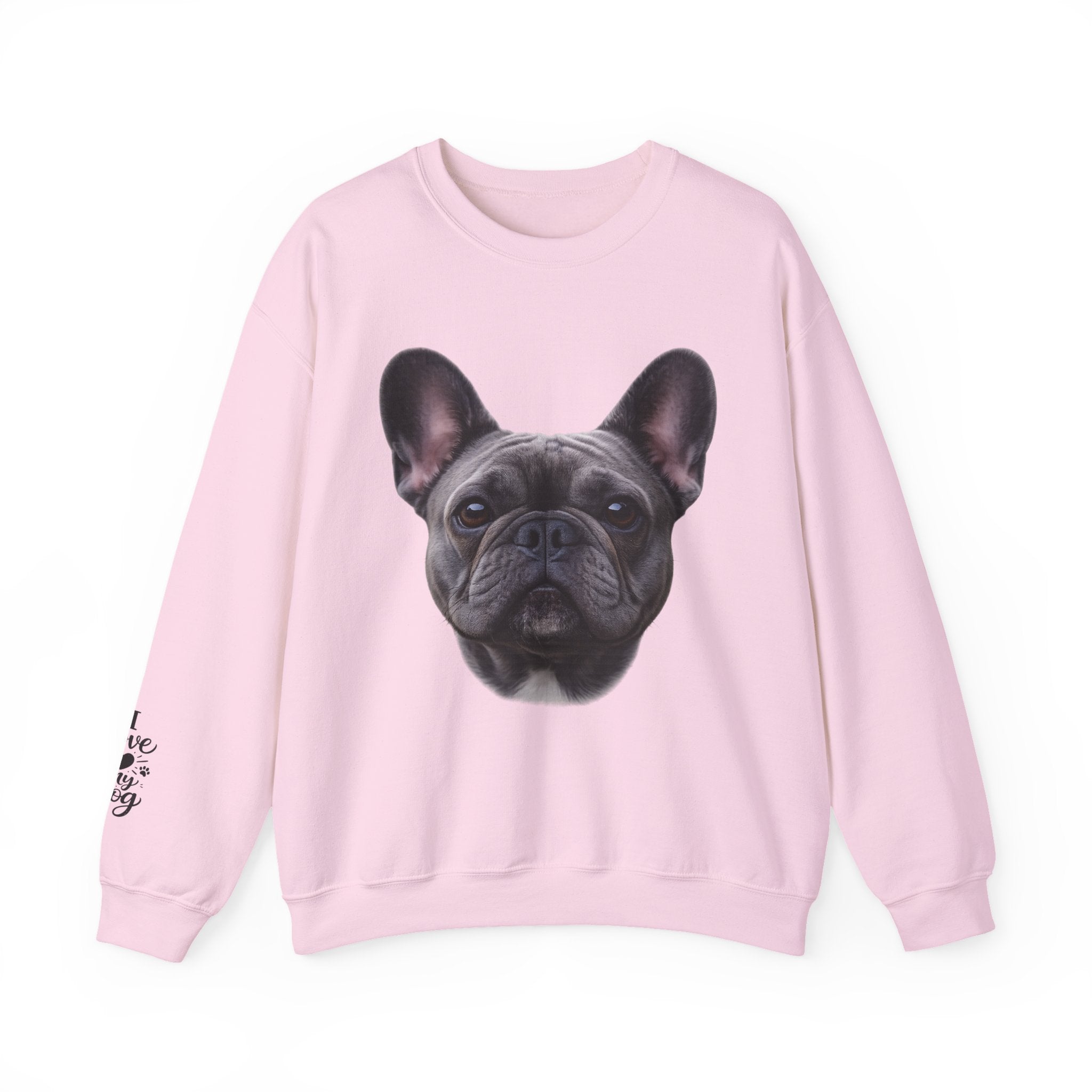 Black French Bulldog Face Sweatshirt | Frenchie Portrait Crewneck