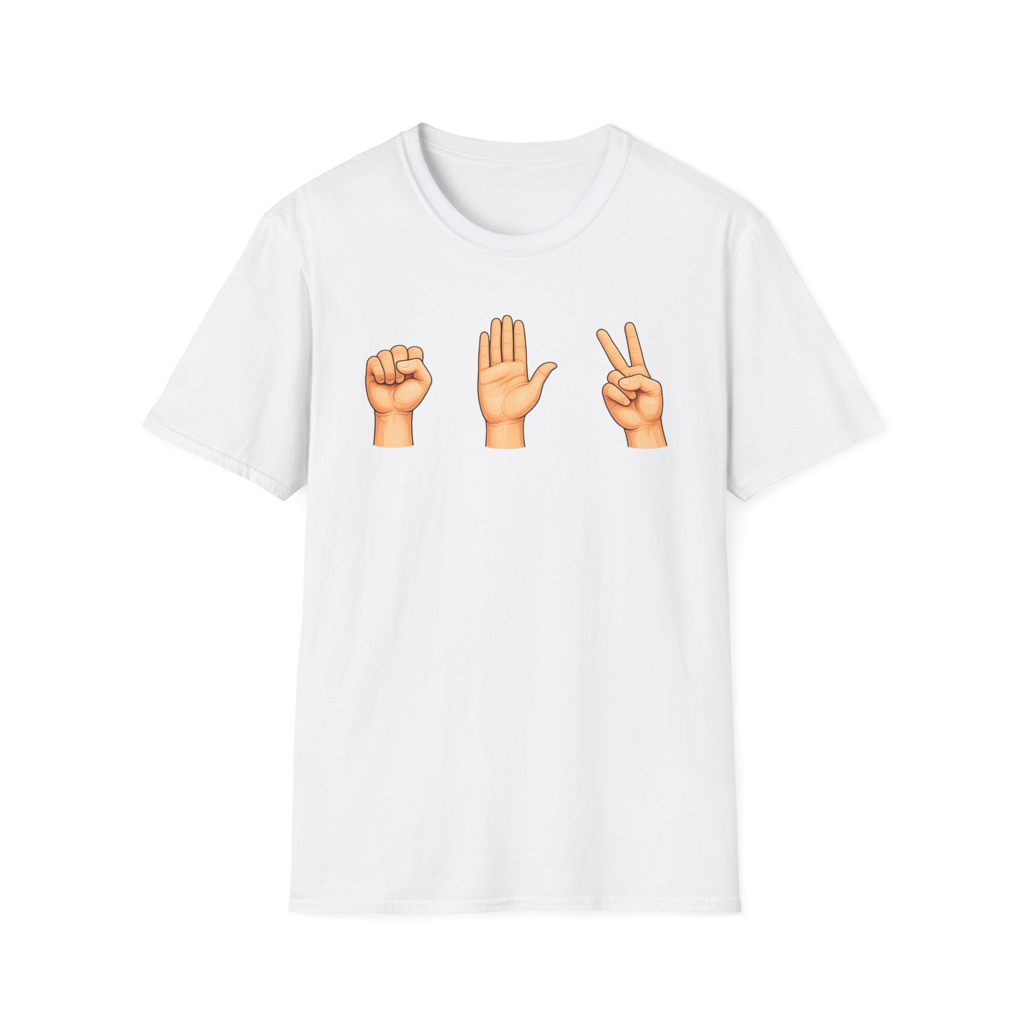 Rock Paper Scissors T-Shirt | Hand Emoji Design, Casual Tee