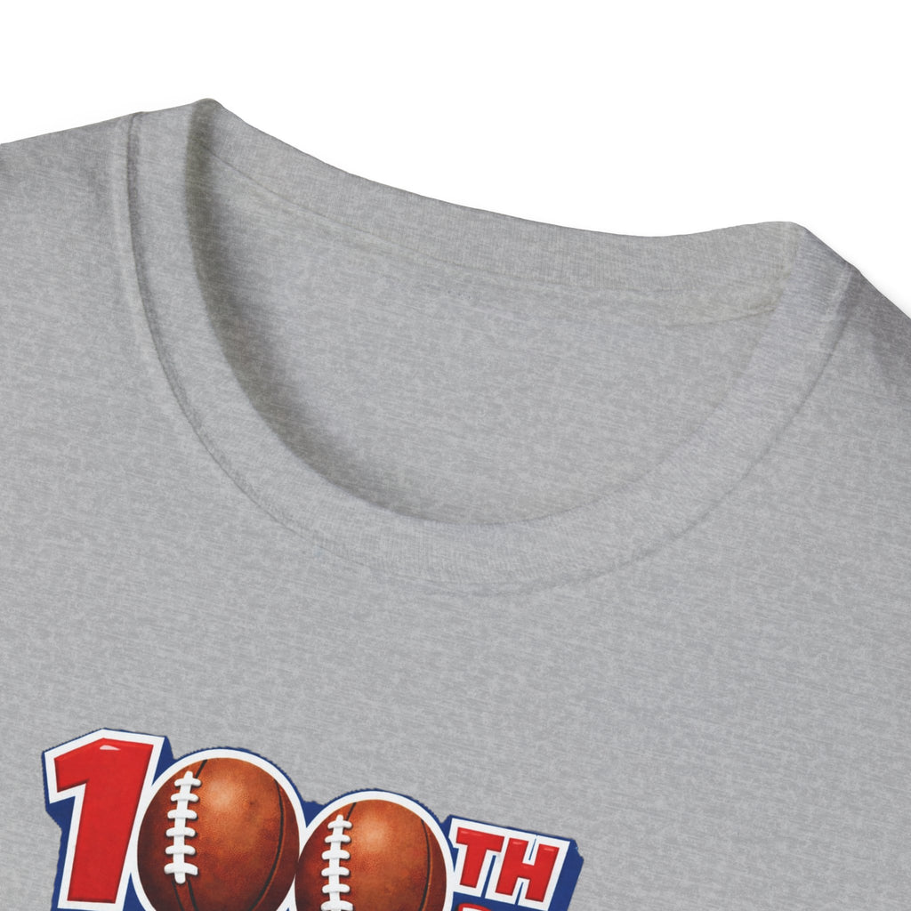 Buffalo 100th Day of School Football Mascot T-Shirt | School Celebration Tee