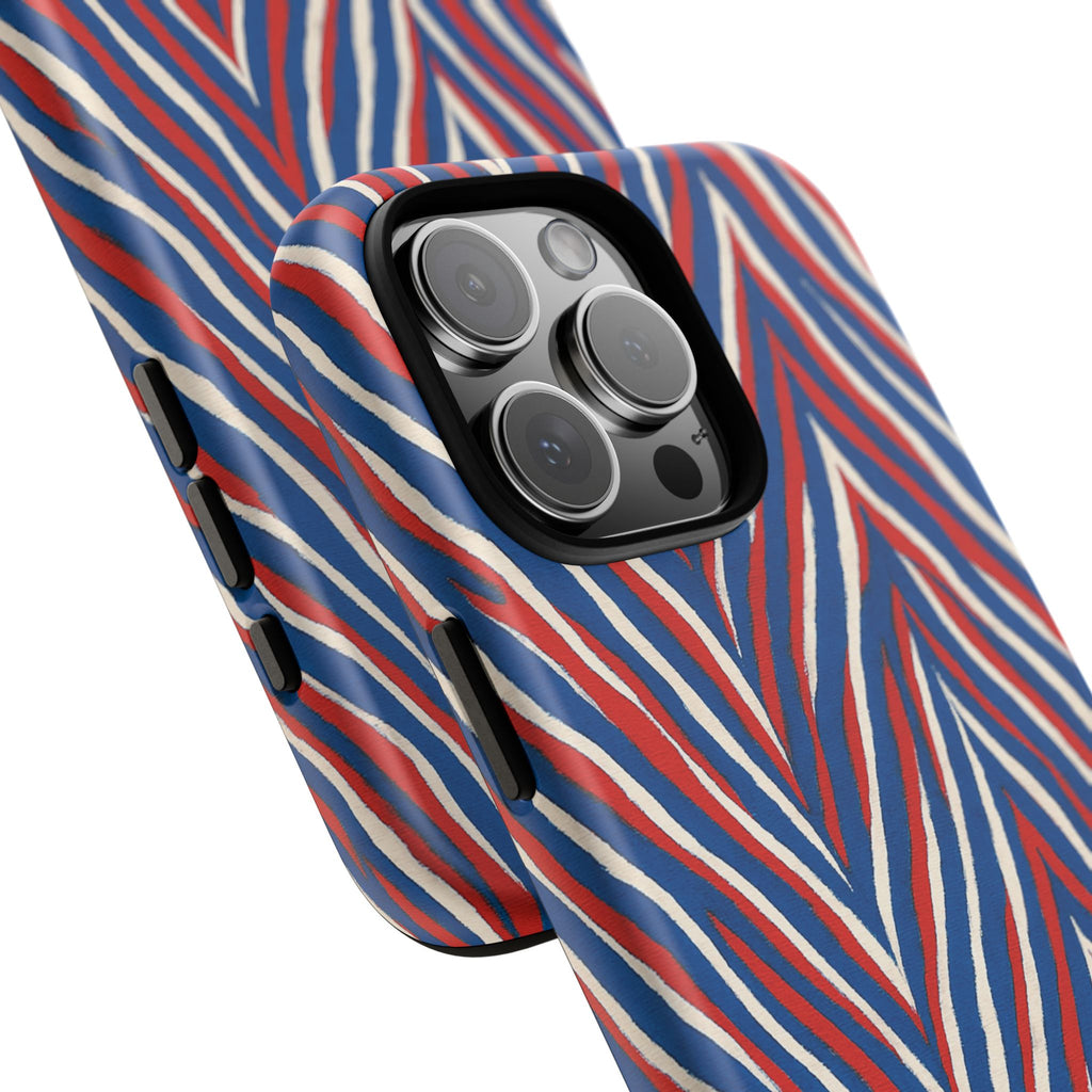 Red White Blue Zebra Stripe Tough Case | Patriotic Phone Cover