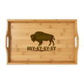 Engraved Bamboo Serving Tray — Buffalo Silhouette with "HEY-EY-EY-EY"