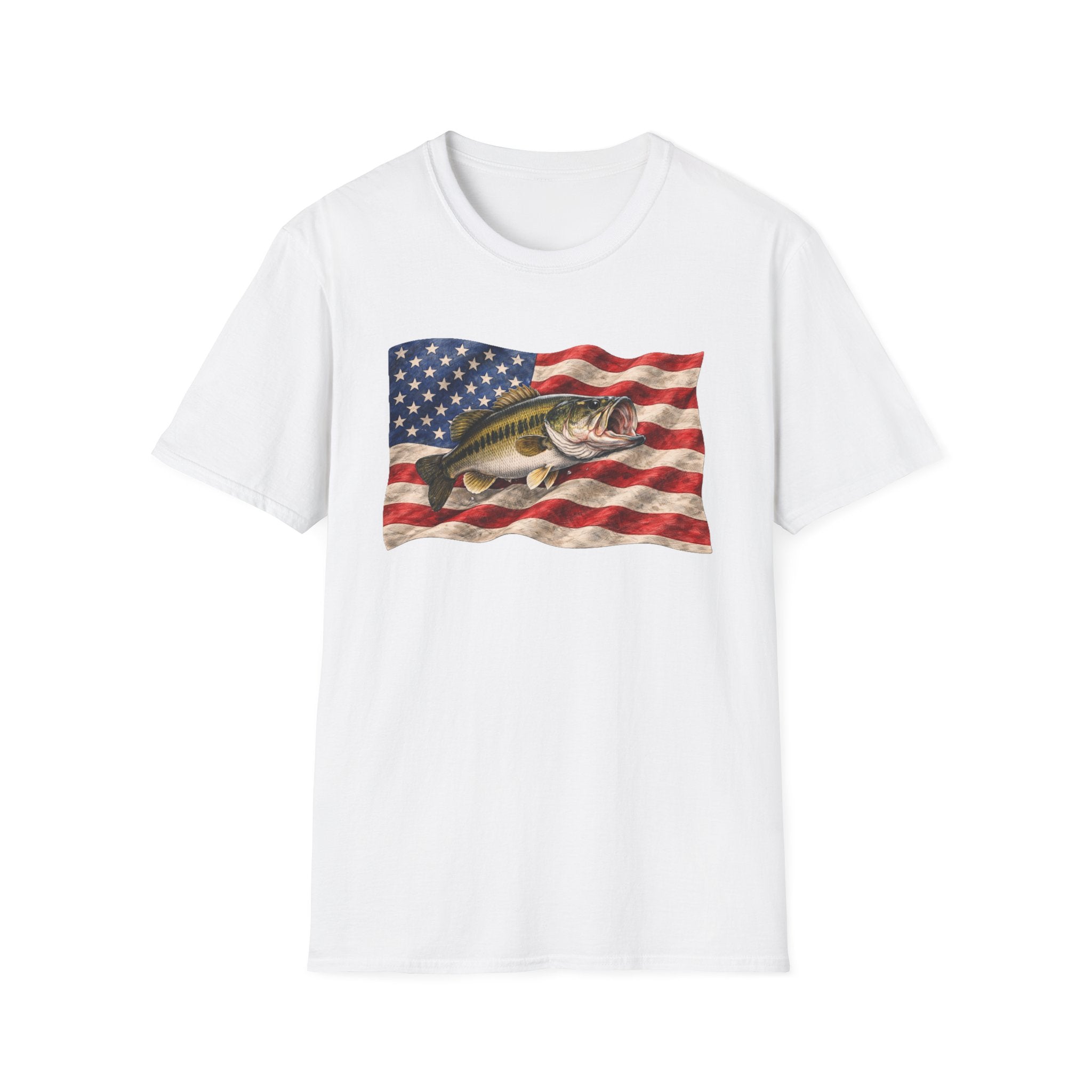 Bass American Flag Unisex Softstyle T-Shirt