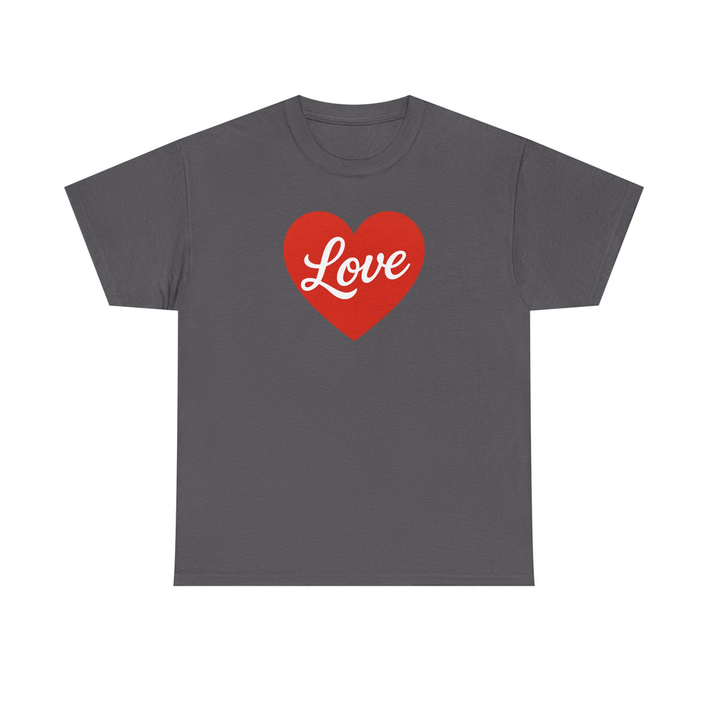 Red Heart Valentine's Day Love Script Tee