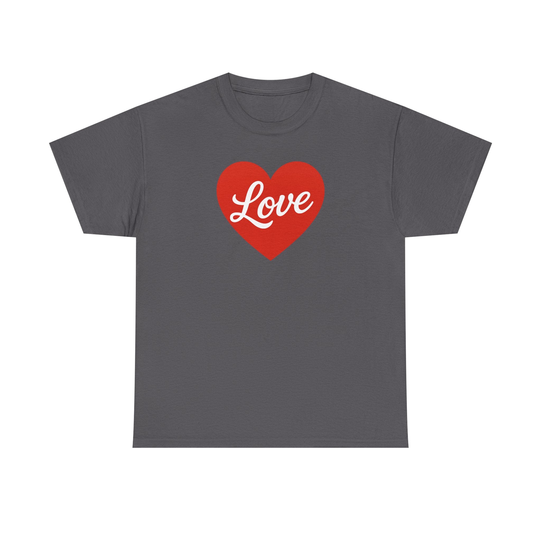 Red Heart Valentine's Day Love Script Tee