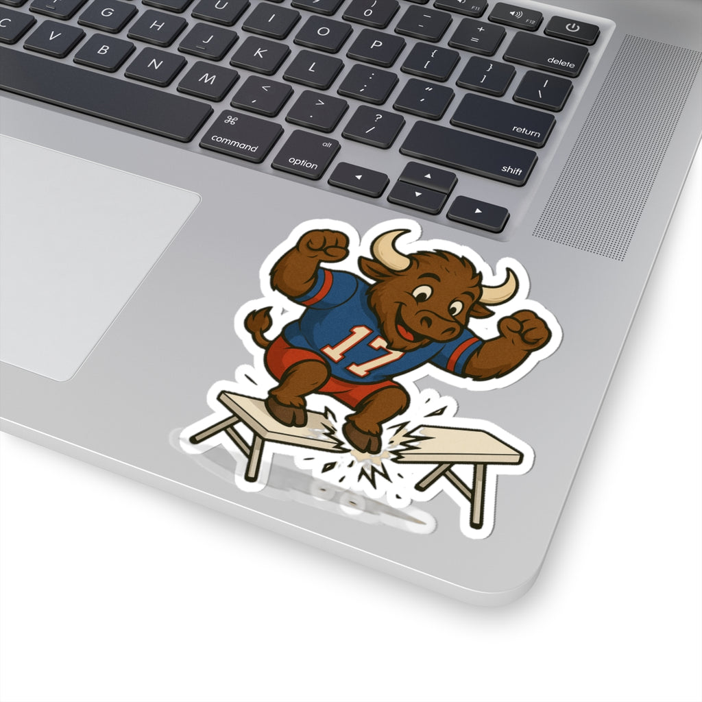 Football Buffalo Breaking Tables Sticker | Kiss-Cut Sticker