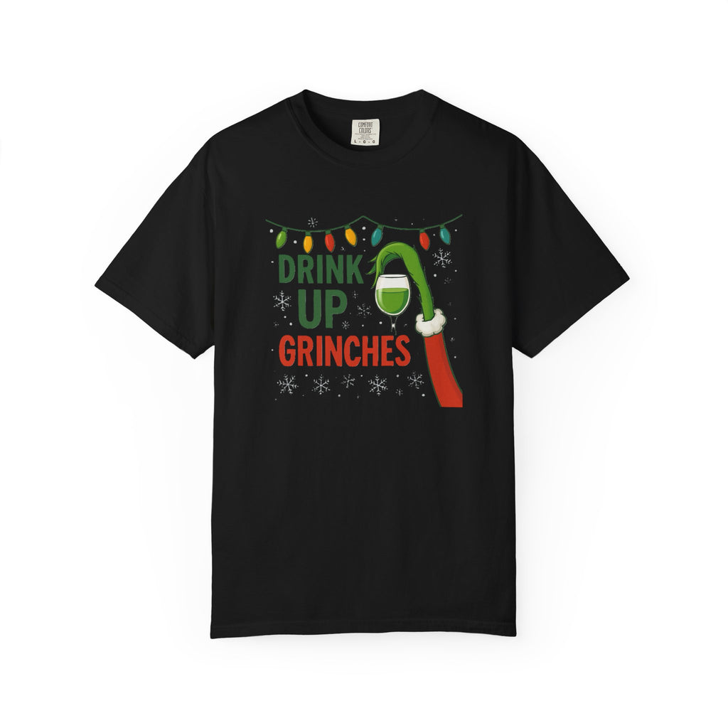 Drink Up Grinches T-Shirt | Grinch Holiday Illustration, Christmas Lights