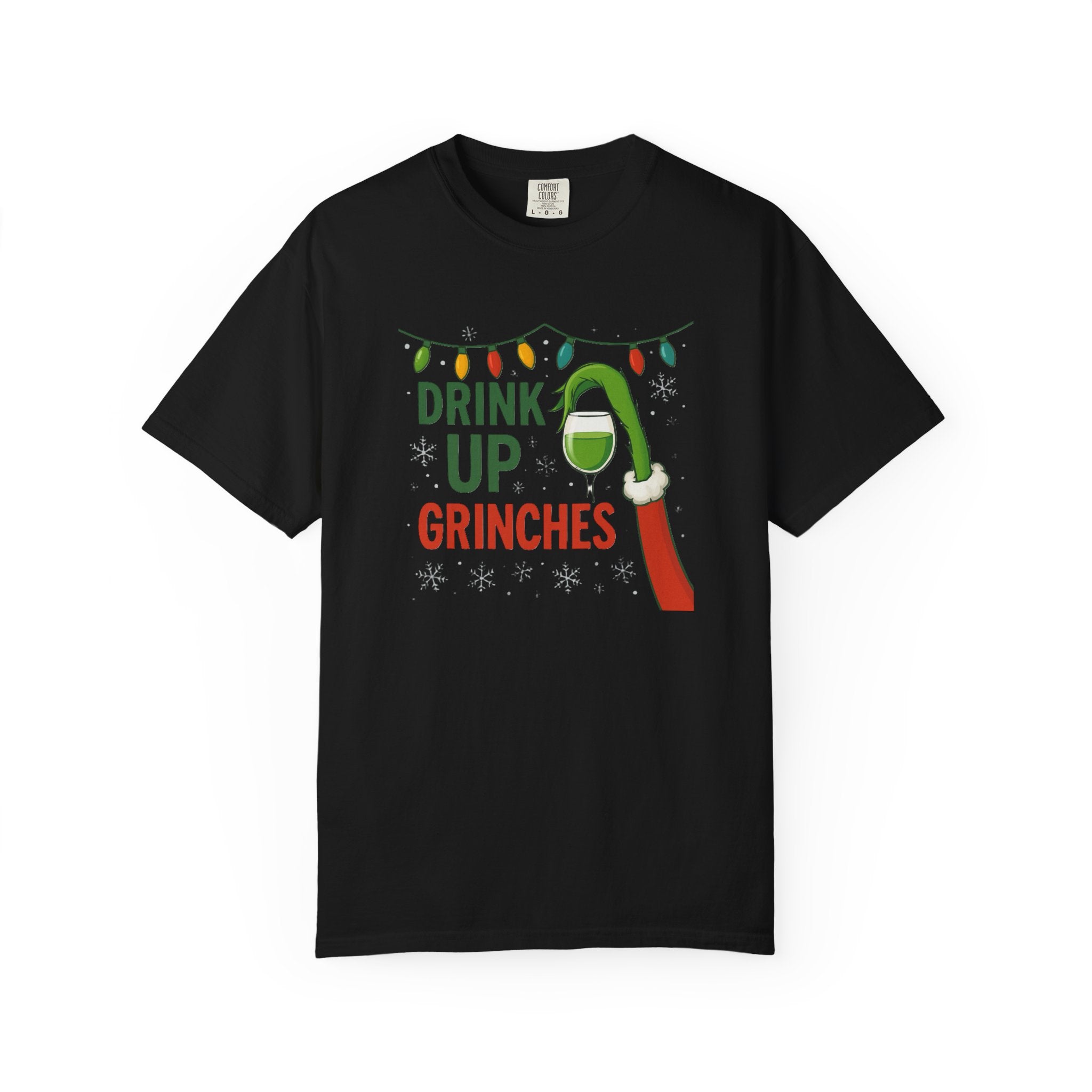 Drink Up Grinches T-Shirt | Grinch Holiday Illustration, Christmas Lights