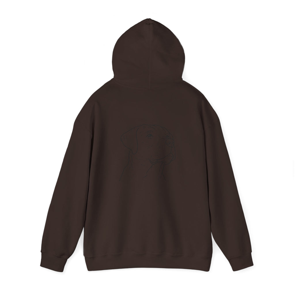 Labrador Retriever Line Art Hoodie | Minimal Dog Portrait, Small Chest Logo