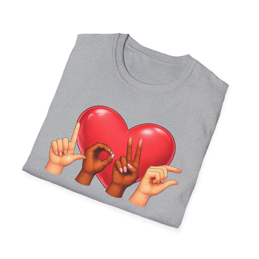 ASL Hands Love Heart T-Shirt | Hand Sign Heart Tee