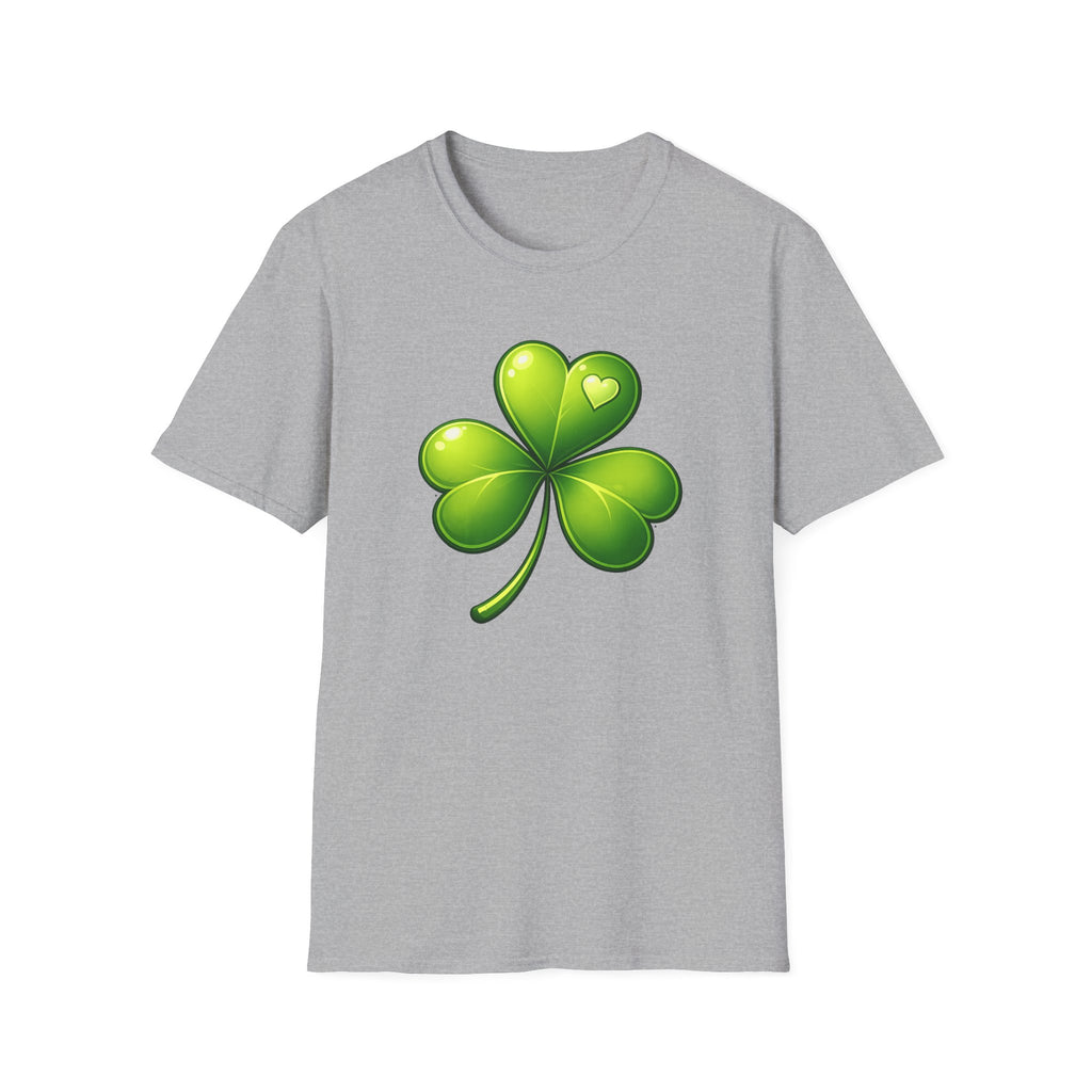 Green Shamrock with heart T-Shirt | Shamrock St. Patrick's Day Tee