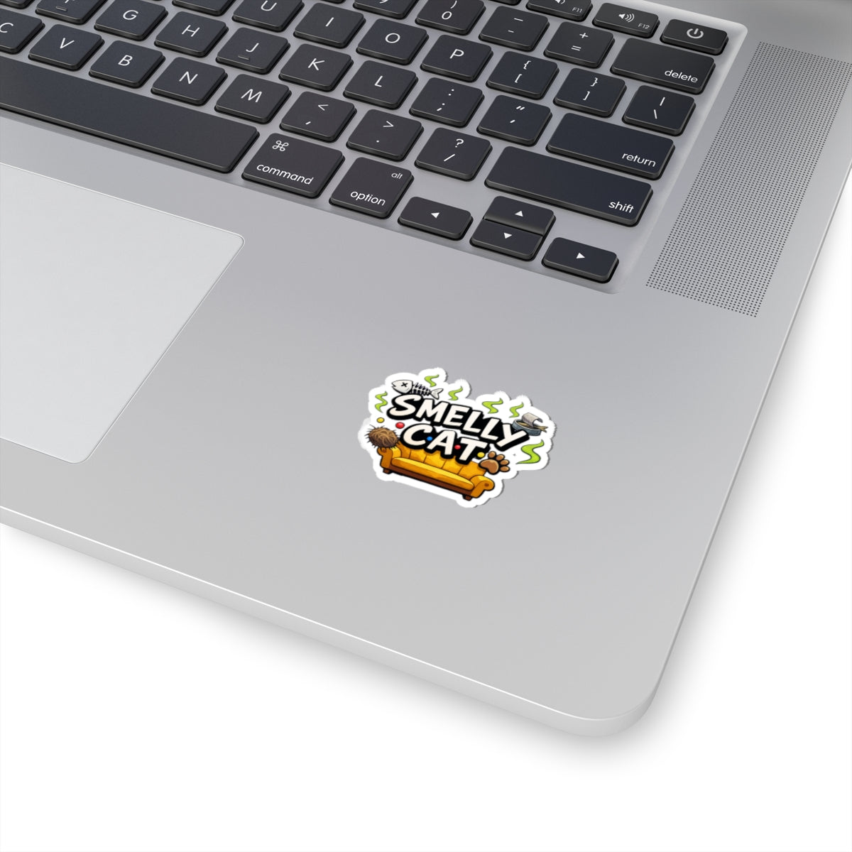 Friends Smelly Cat sticker | Kiss-cut vinyl decal, couch, paw, fishbone design