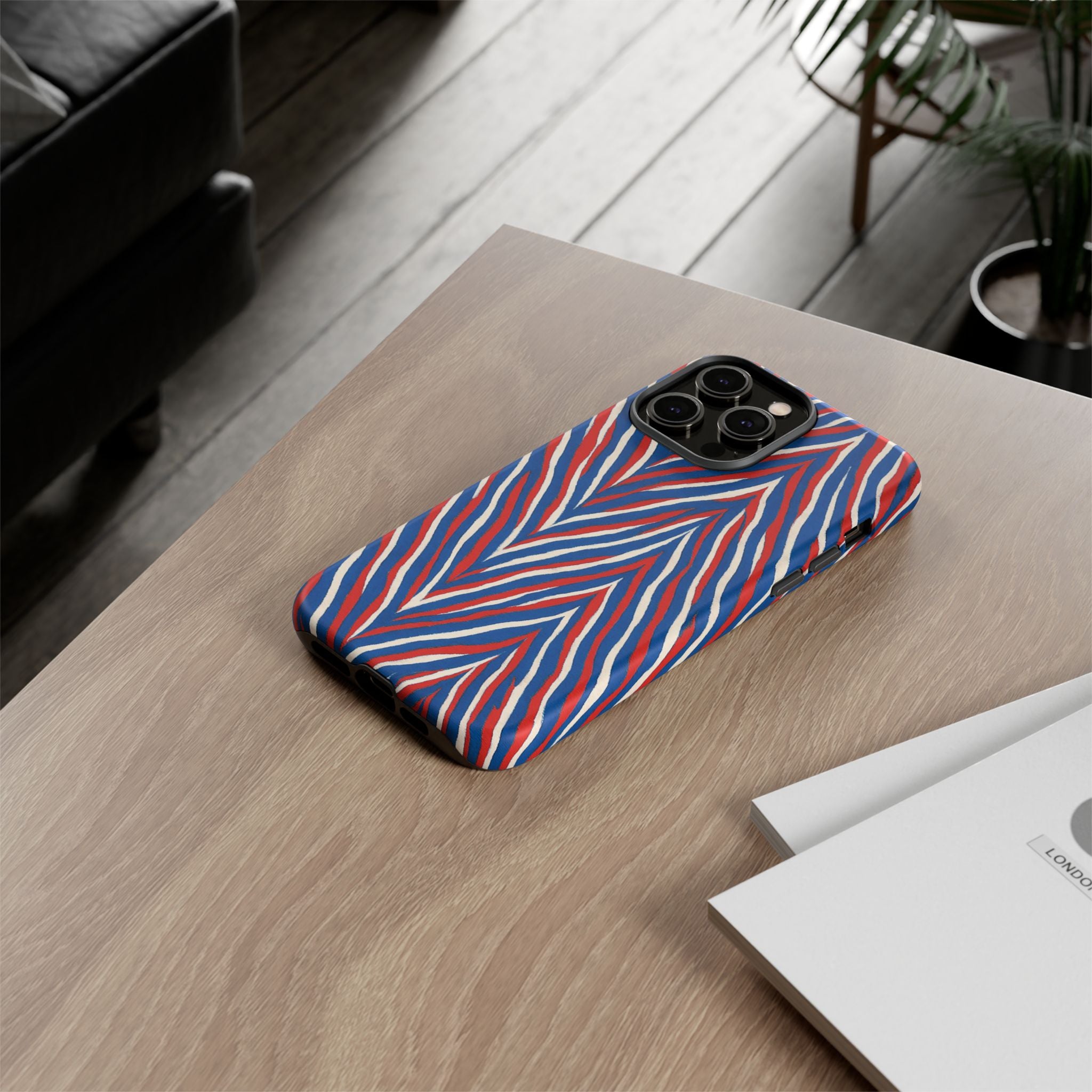 Red White Blue Zebra Stripe Tough Case | Patriotic Phone Cover