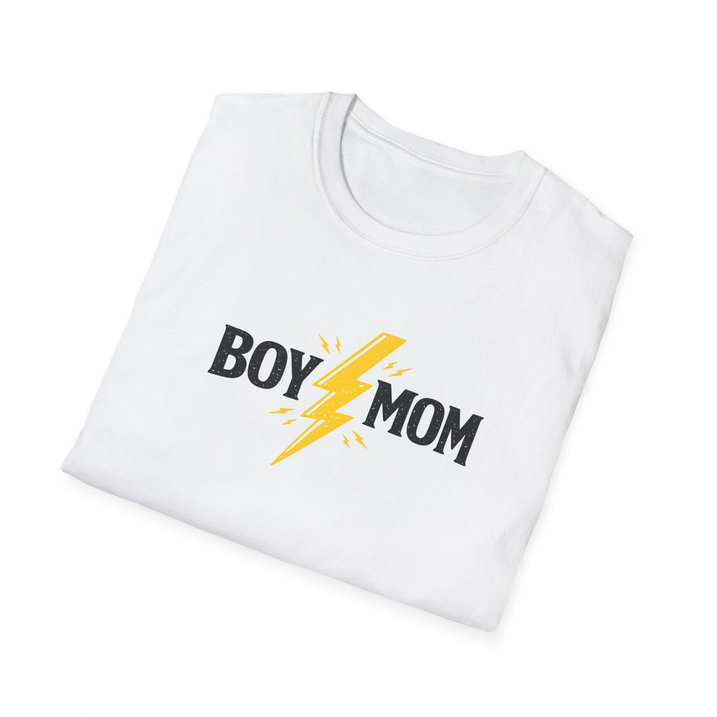 Boy Mom Lightning T-Shirt — Graphic Mom Tee for Proud Boys’ Moms