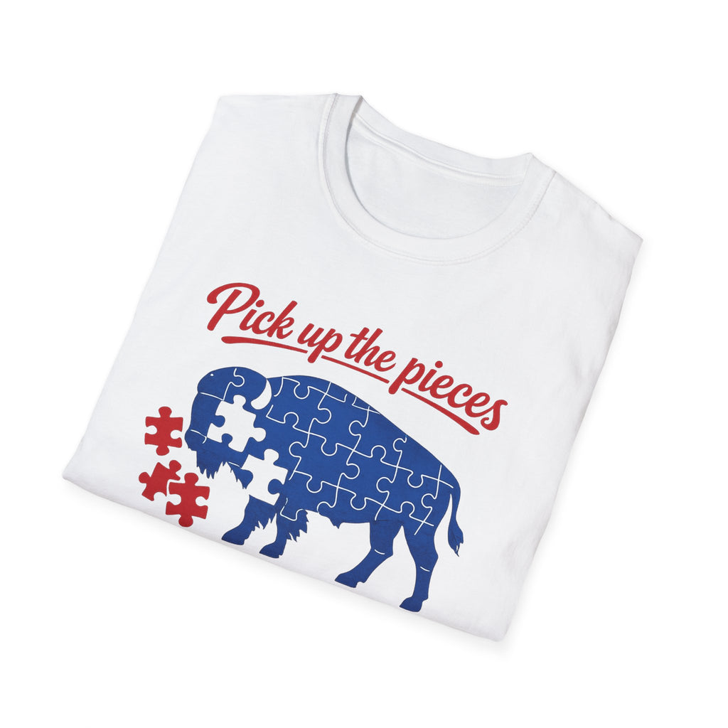 Buffalo Puzzle Piece design T-Shirt | Pick up the pieces, we put it back together again