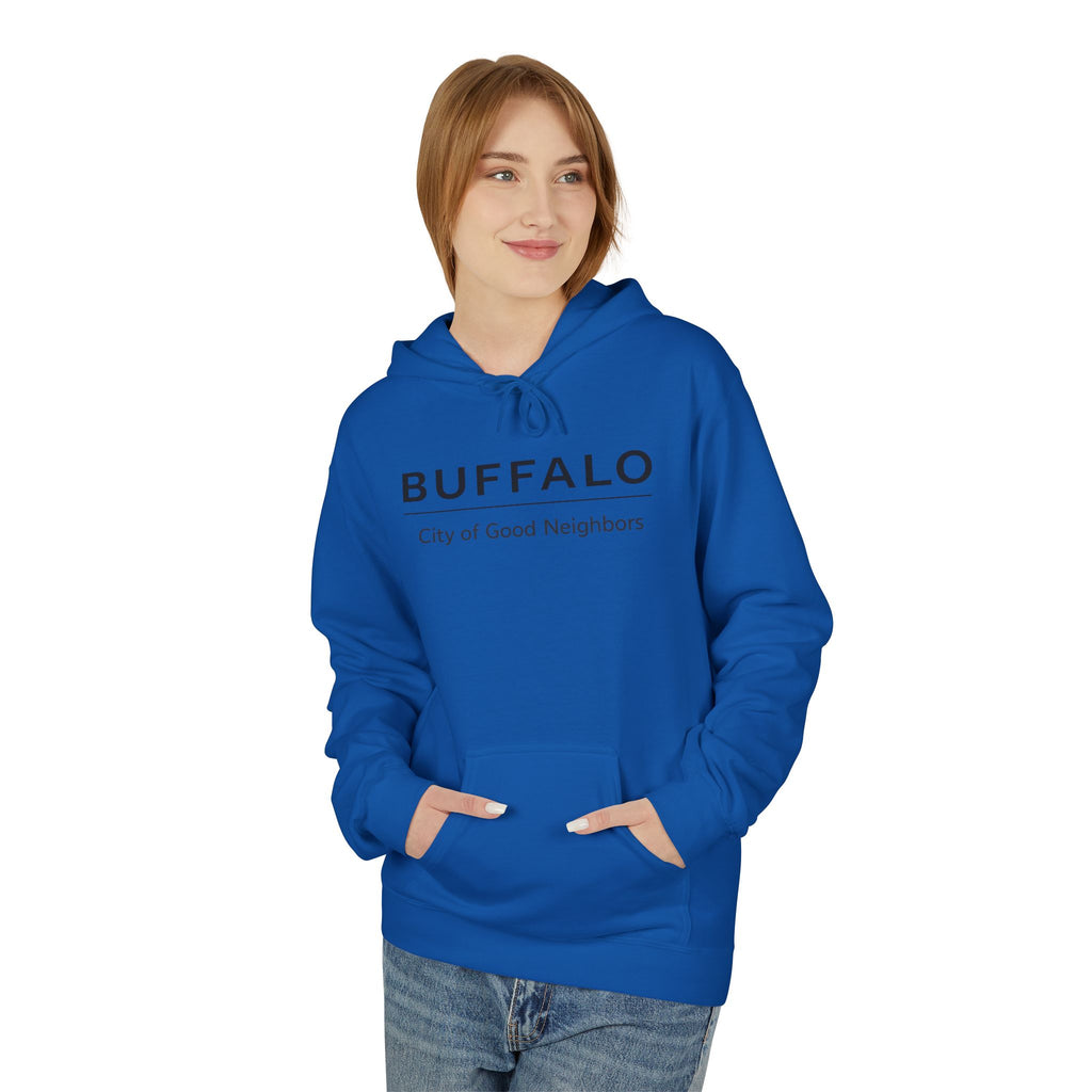 BUFFALO City of Good Neighbors Hoodie | Buffalo NY Minimal Text Pullover