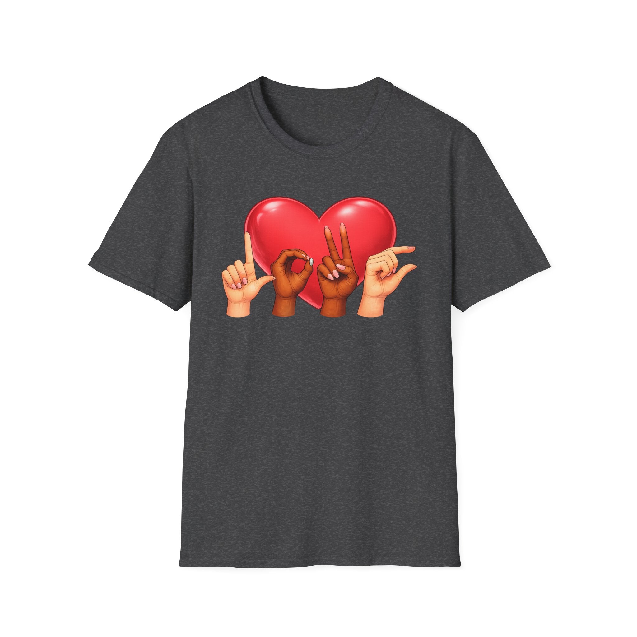ASL Hands Love Heart T-Shirt | Hand Sign Heart Tee