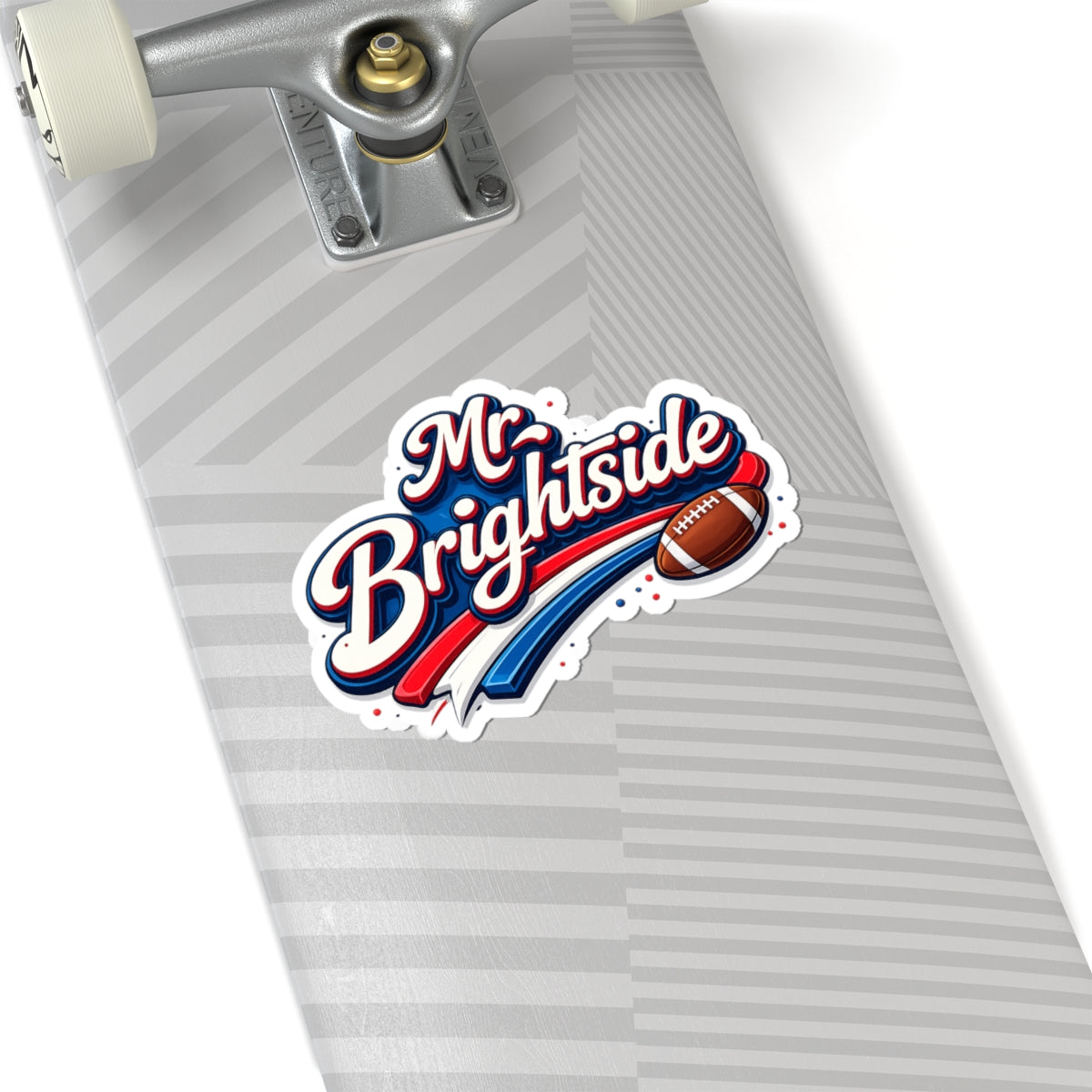 Buffalo Mr. Brightside Football Vinyl Sticker | Retro Script, Red Blue