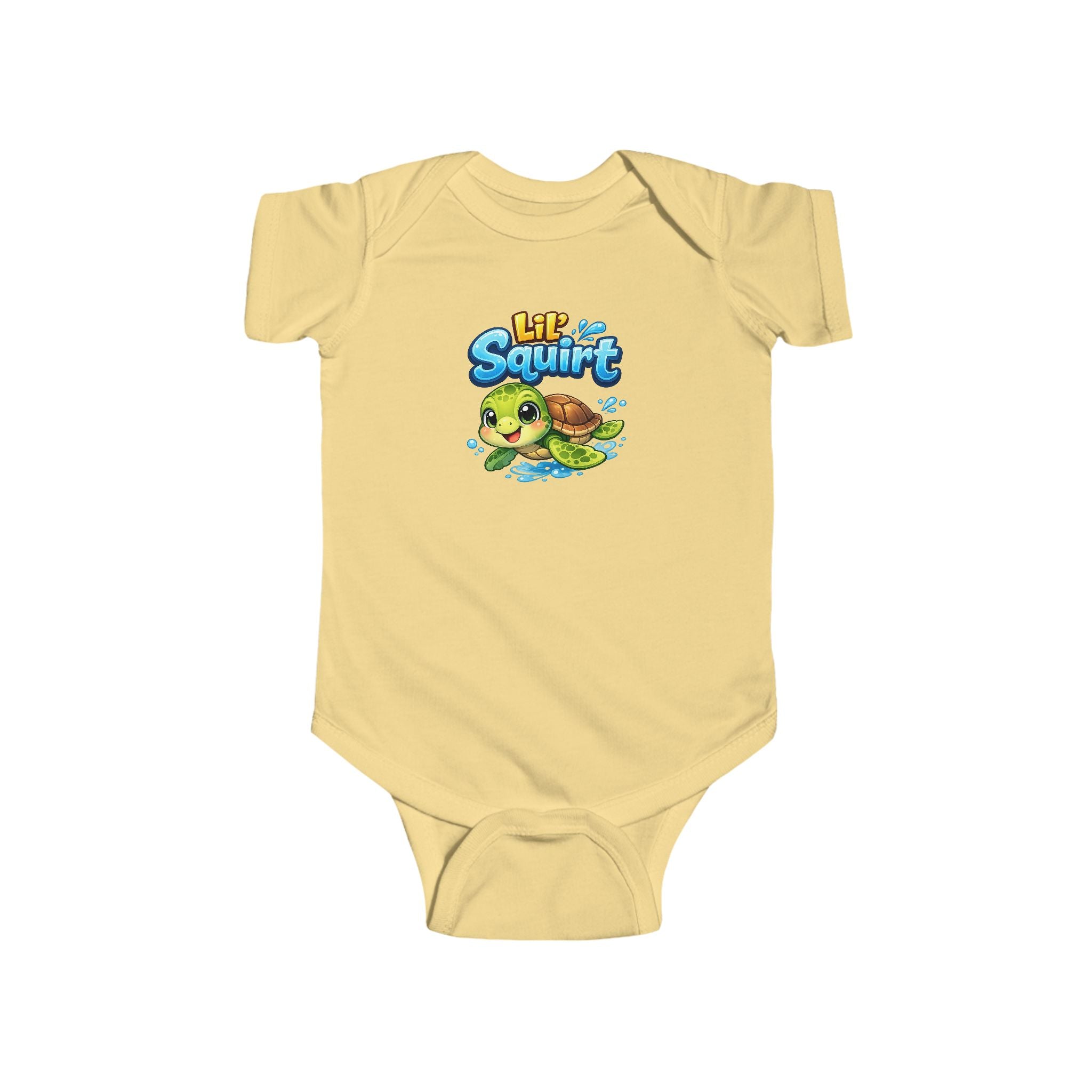 Lil' Squirt Turtle Baby Bodysuit - Cute Beach Sea Turtle Infant Onesie