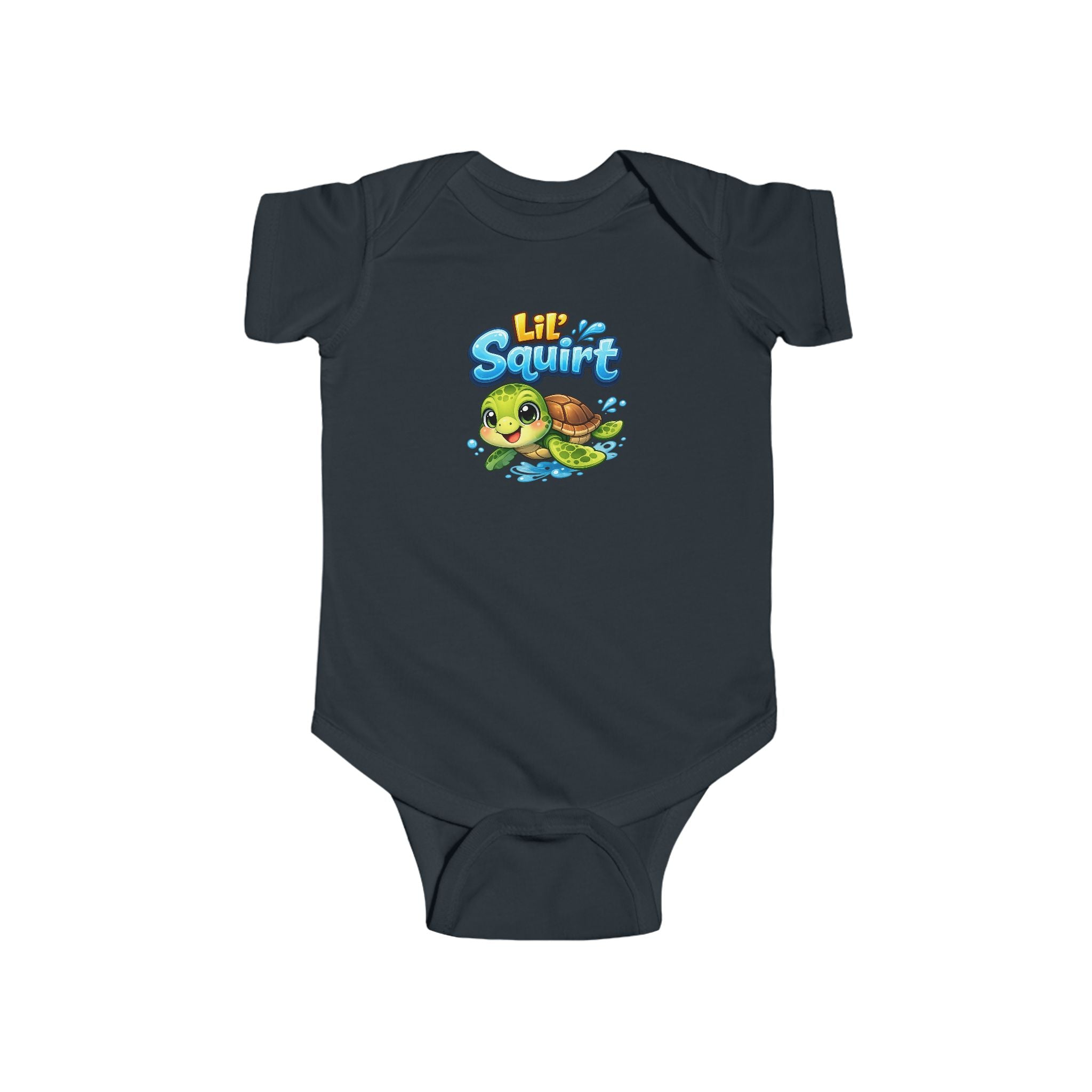 Lil' Squirt Turtle Baby Bodysuit - Cute Beach Sea Turtle Infant Onesie
