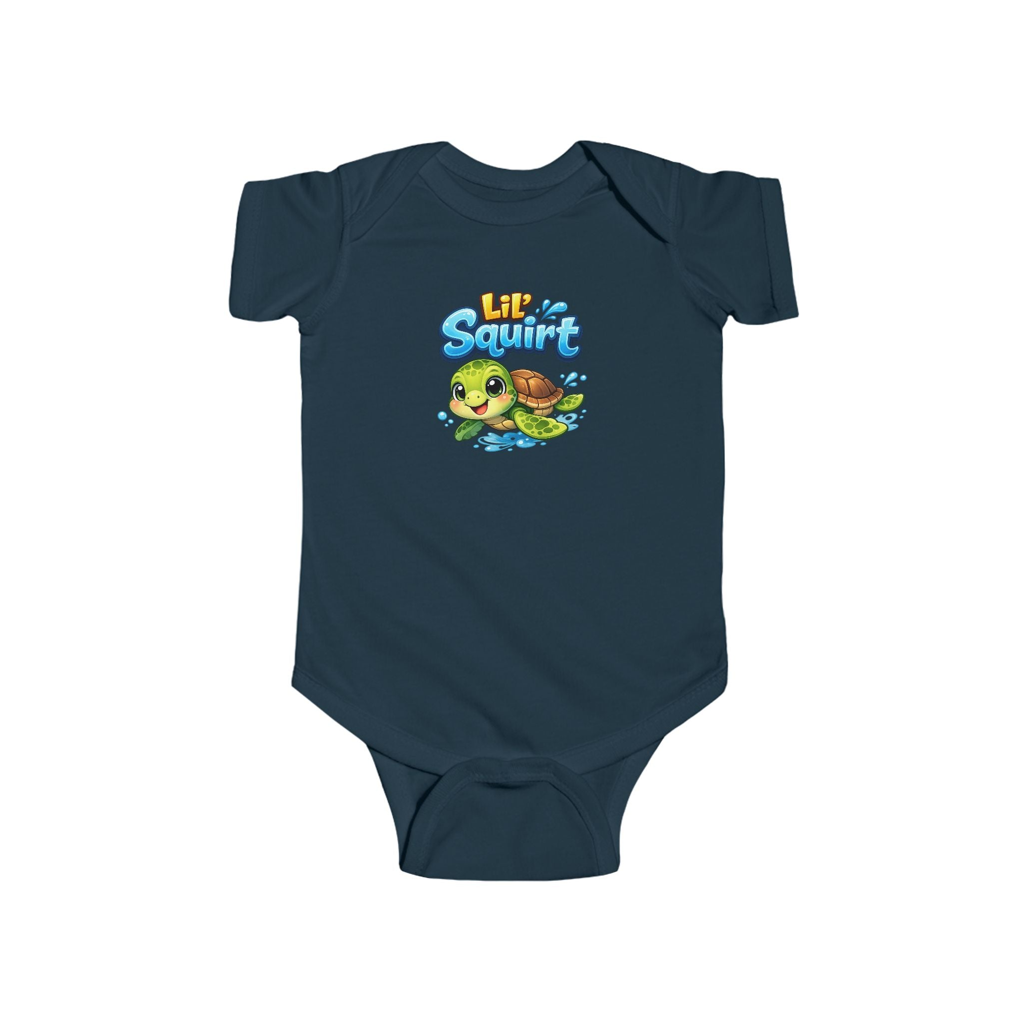 Lil' Squirt Turtle Baby Bodysuit - Cute Beach Sea Turtle Infant Onesie