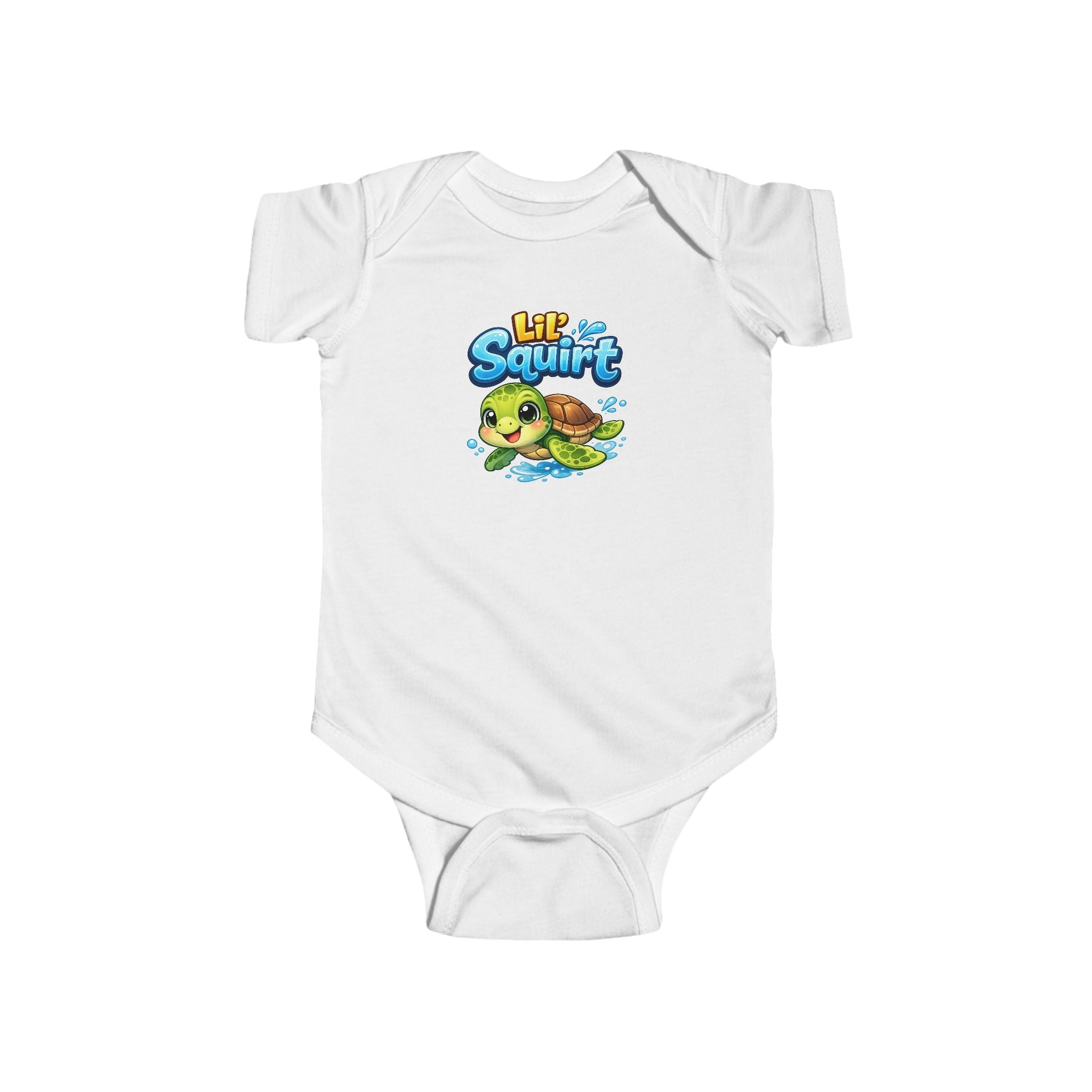 Lil' Squirt Turtle Baby Bodysuit - Cute Beach Sea Turtle Infant Onesie