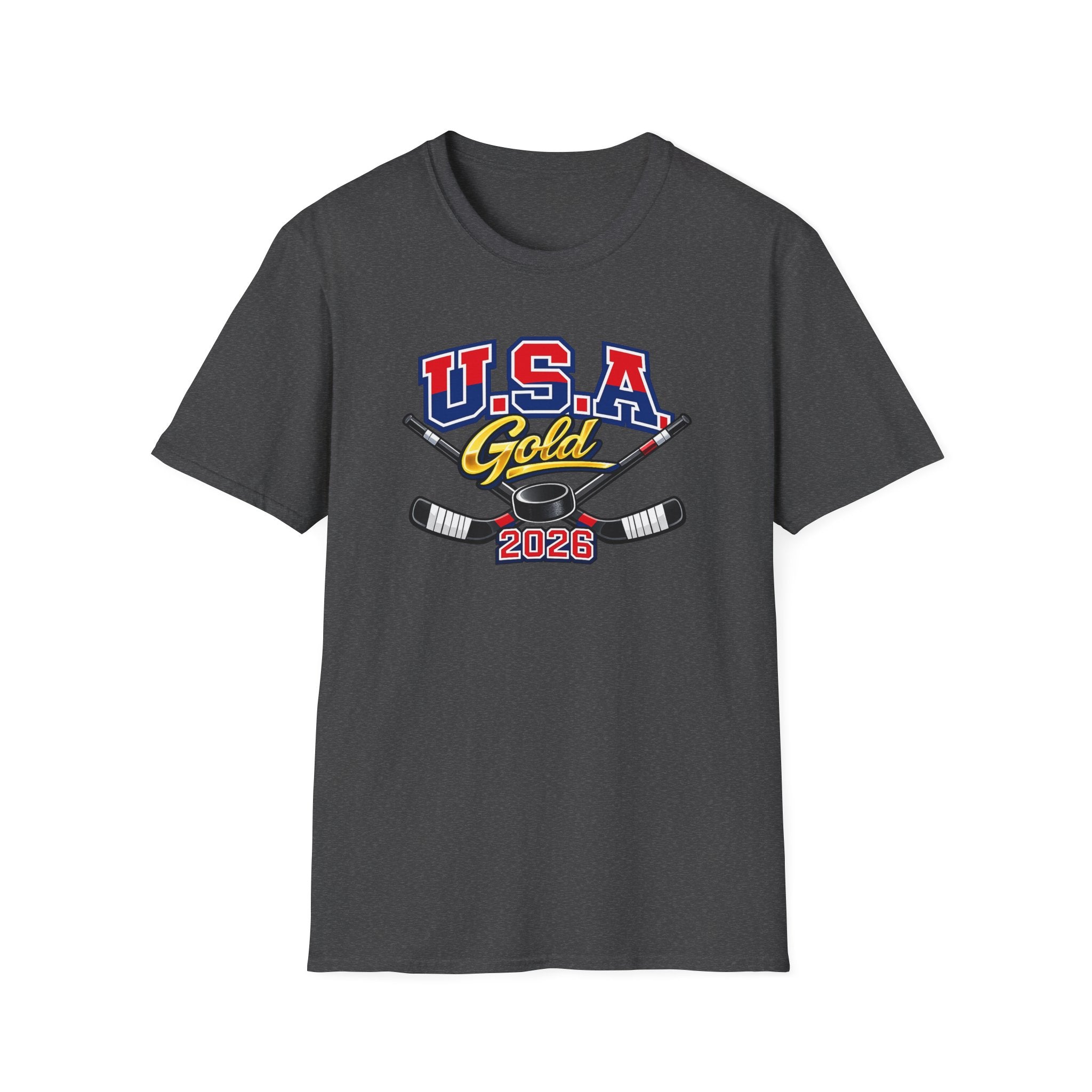 USA Gold 2026 Hockey T-Shirt — Patriotic Ice Hockey Tee