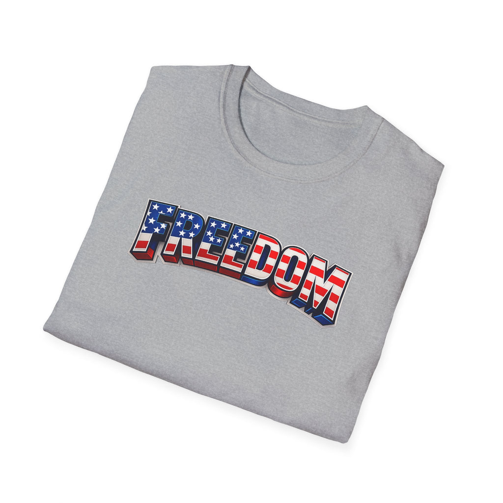 Freedom Flag T-Shirt — Patriotic USA Stars & Stripes Tee for 4th of July