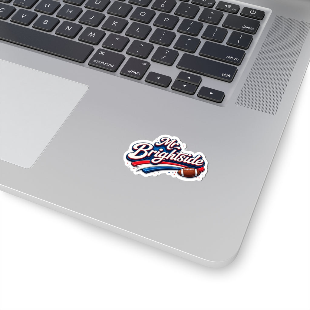 Buffalo Mr. Brightside Football Vinyl Sticker | Retro Script, Red Blue