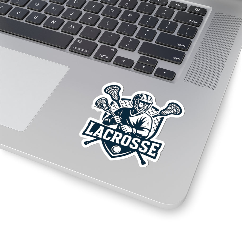 Lacrosse Player Crest Kiss-Cut Stickers | Lacrosse Helmet & Sticks Decal