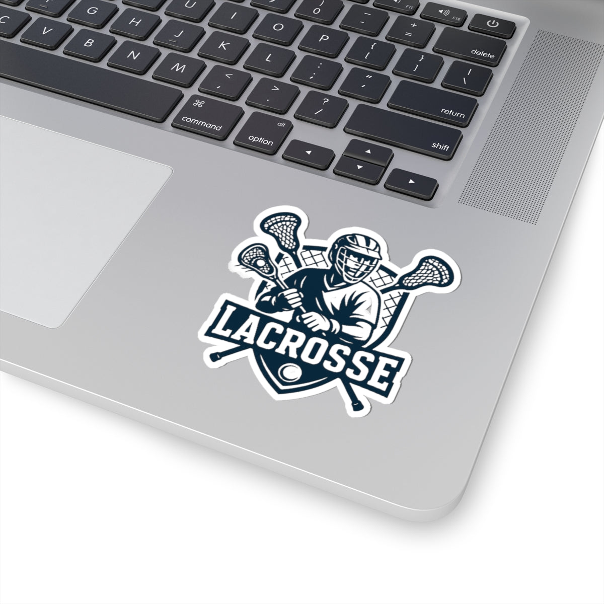Lacrosse Player Crest Kiss-Cut Stickers | Lacrosse Helmet & Sticks Decal