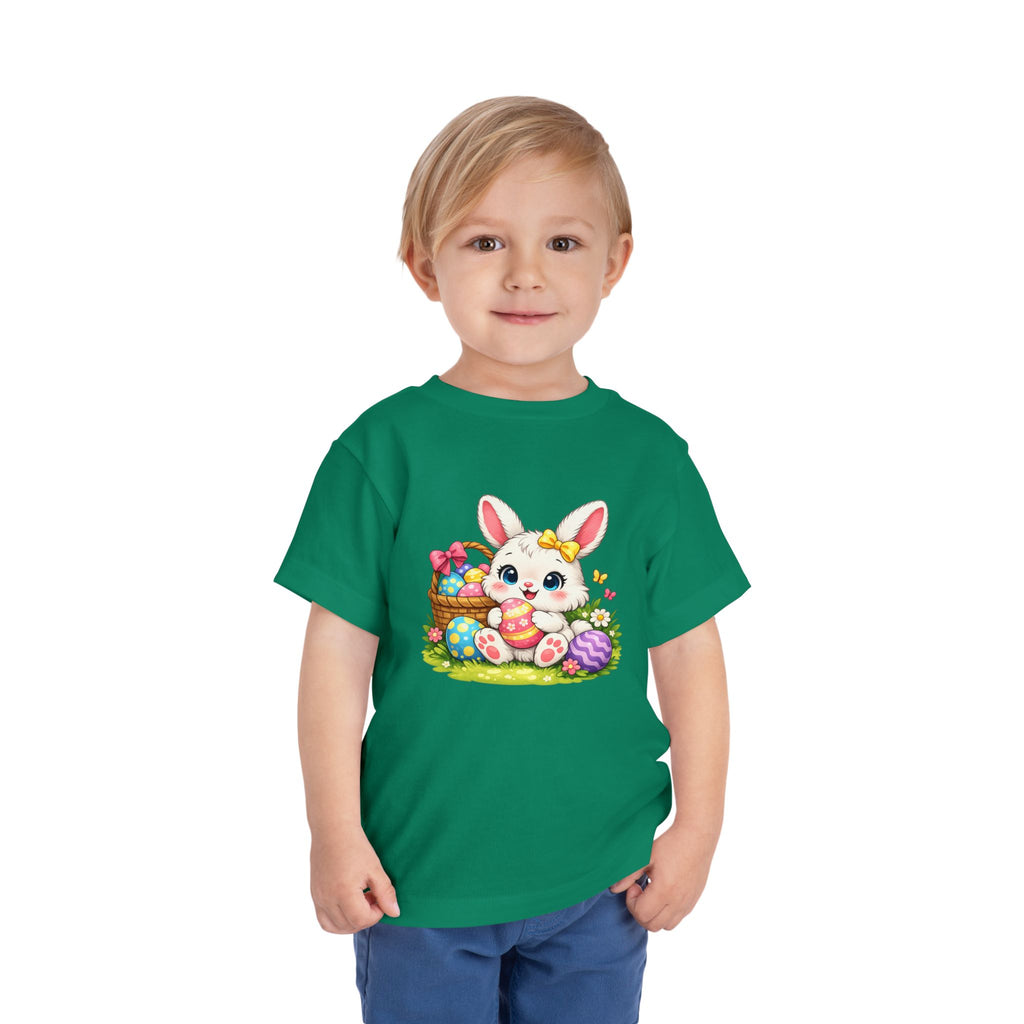 Easter Bunny Toddler Tee — Cute Baby Bunny with Easter Eggs