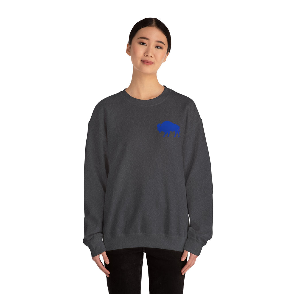 Where Else Would You Rather Be Than Right Here Right Now Crewneck Sweatshirt | Buffalo Chest Logo