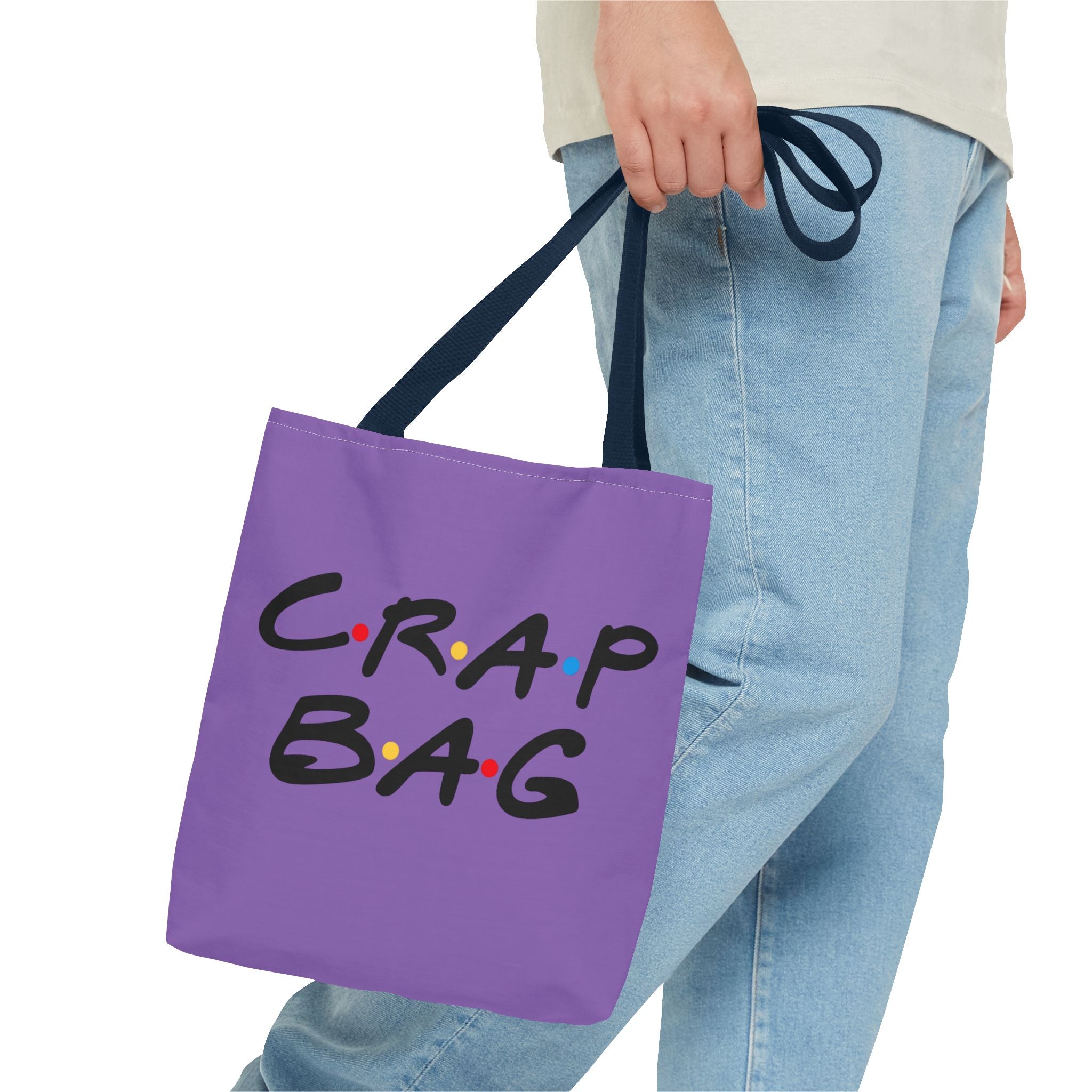 Friends Crap Bag Tote Bag | Purple All-Over Print Tote