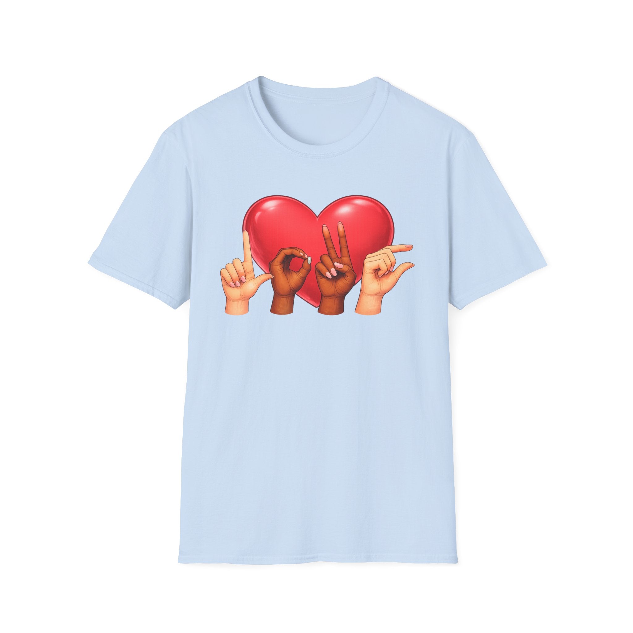 ASL Hands Love Heart T-Shirt | Hand Sign Heart Tee
