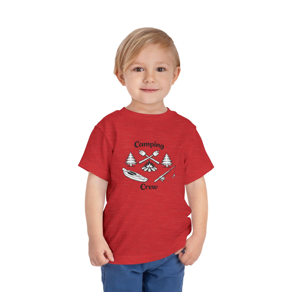 Camping Crew Toddler Tee | Kids Outdoor Camping Shirt, Kayak Fishing Bonfire Design