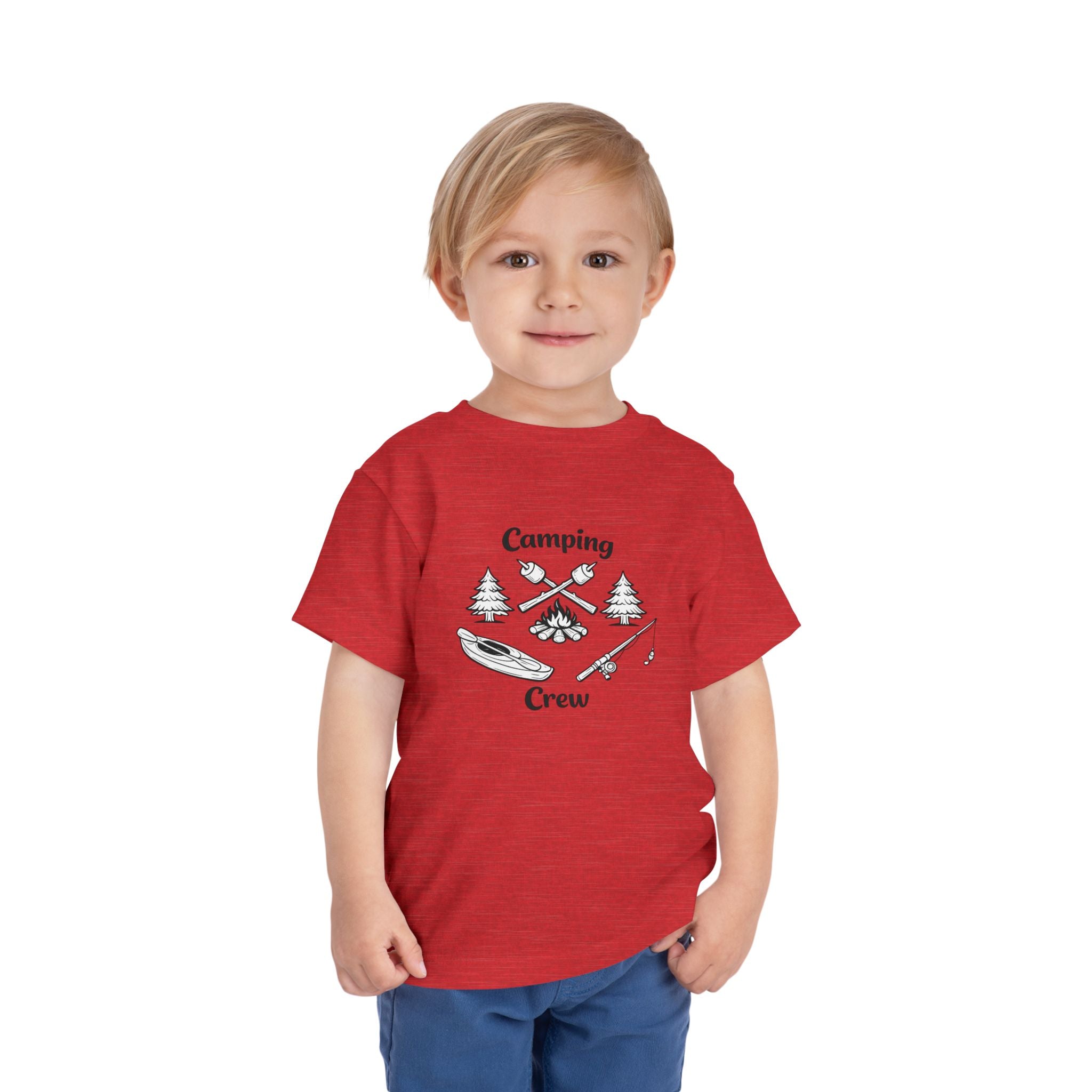 Camping Crew Toddler Tee | Kids Outdoor Camping Shirt, Kayak Fishing Bonfire Design