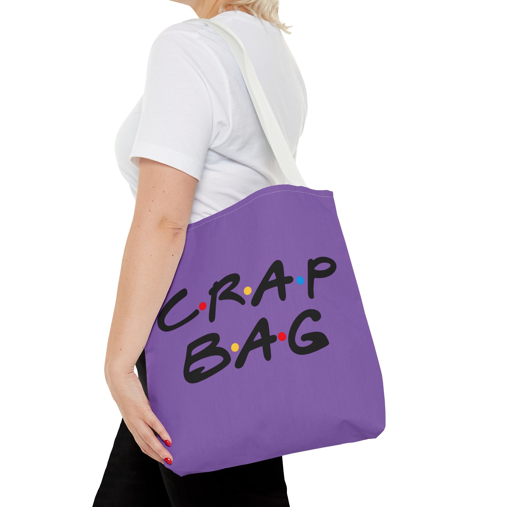 Friends Crap Bag Tote Bag | Purple All-Over Print Tote