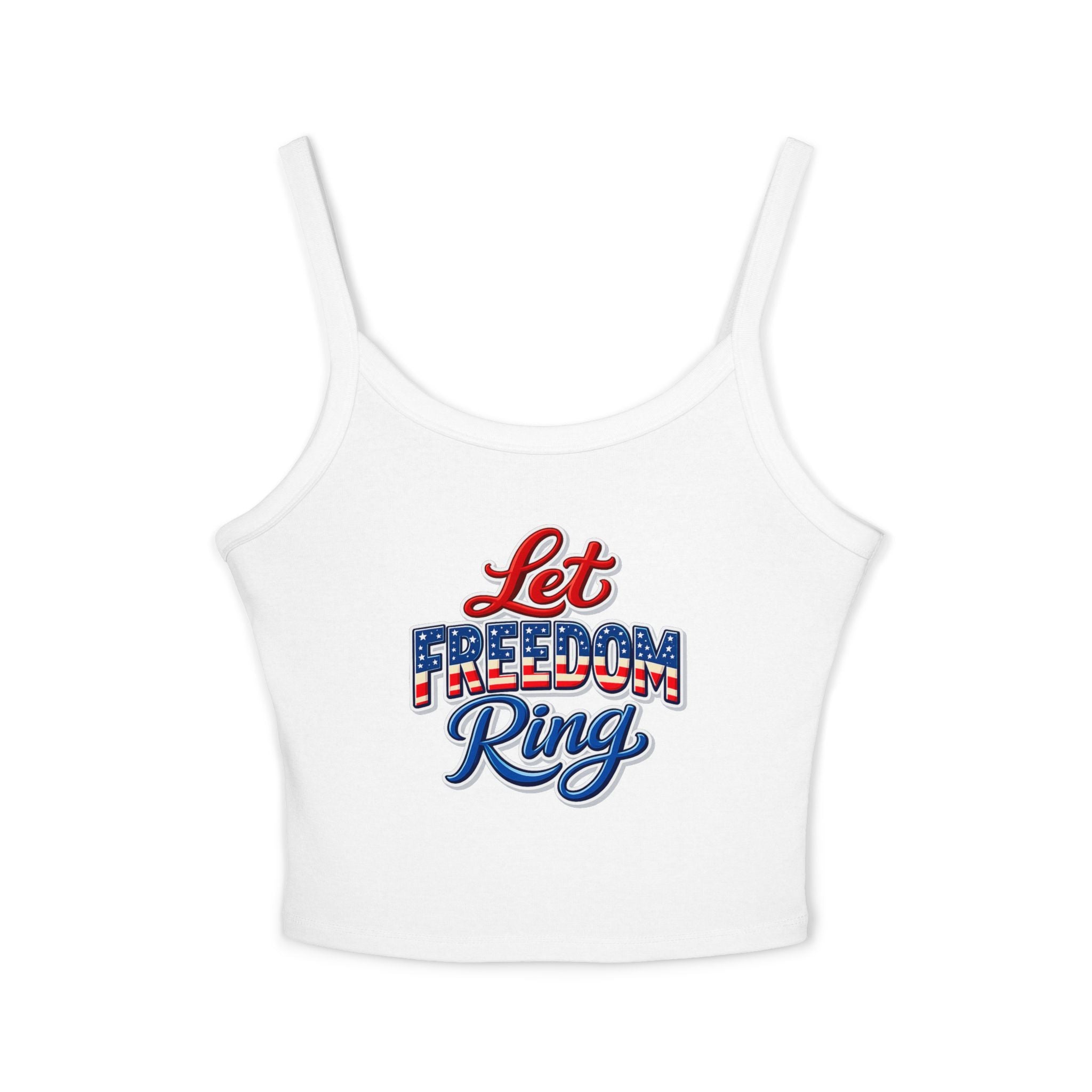 Let Freedom Ring Tank Top | American Flag Script Patriotic July 4th
