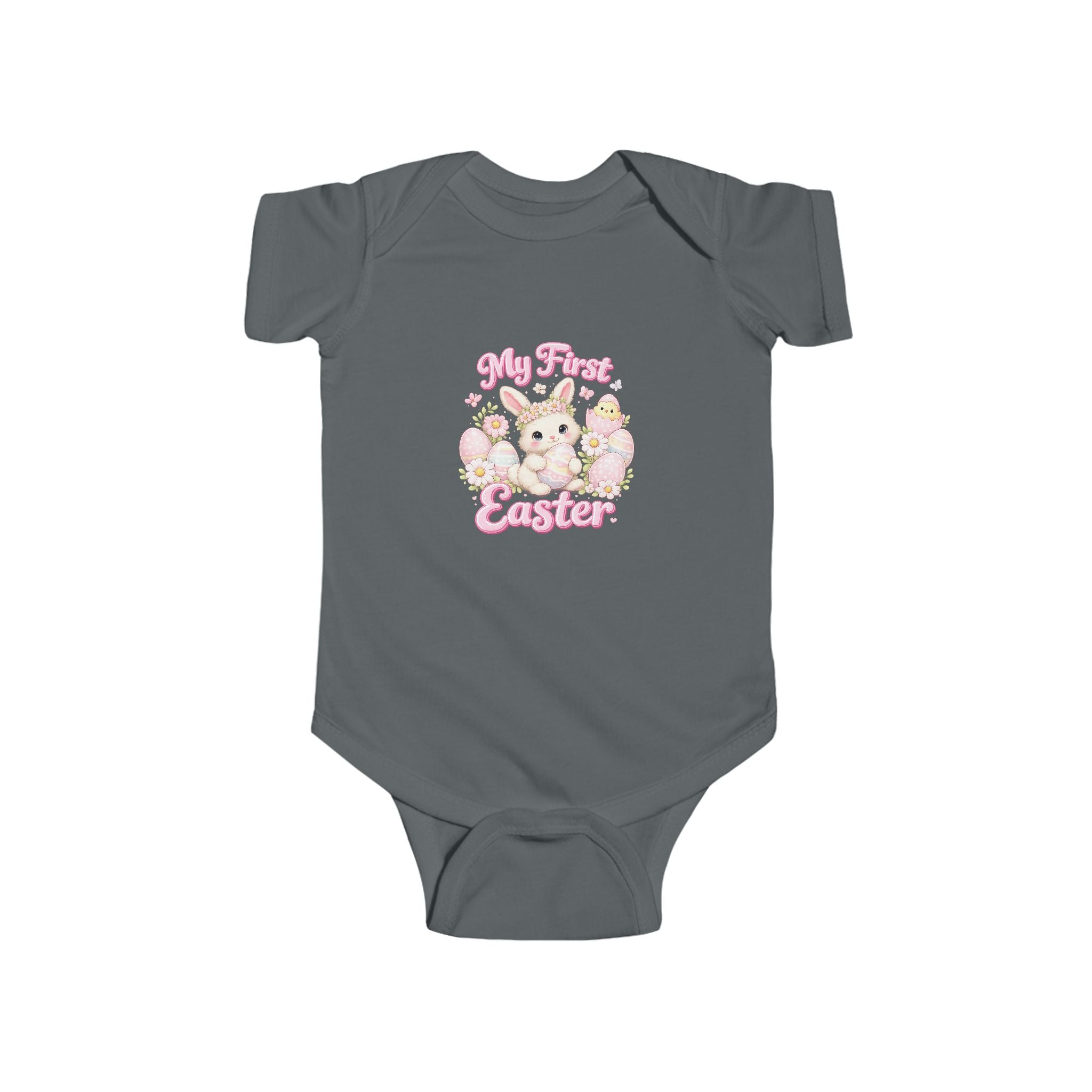 Baby Bodysuit — "My First Easter" Cute Bunny Floral Infant Onesie