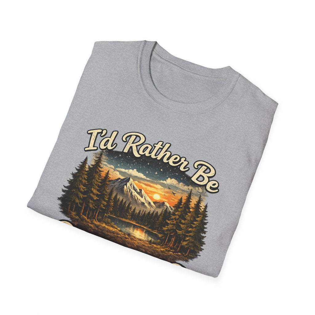 I'd Rather Be Camping T-Shirt | Mountain Forest Sunset Camping Shirt