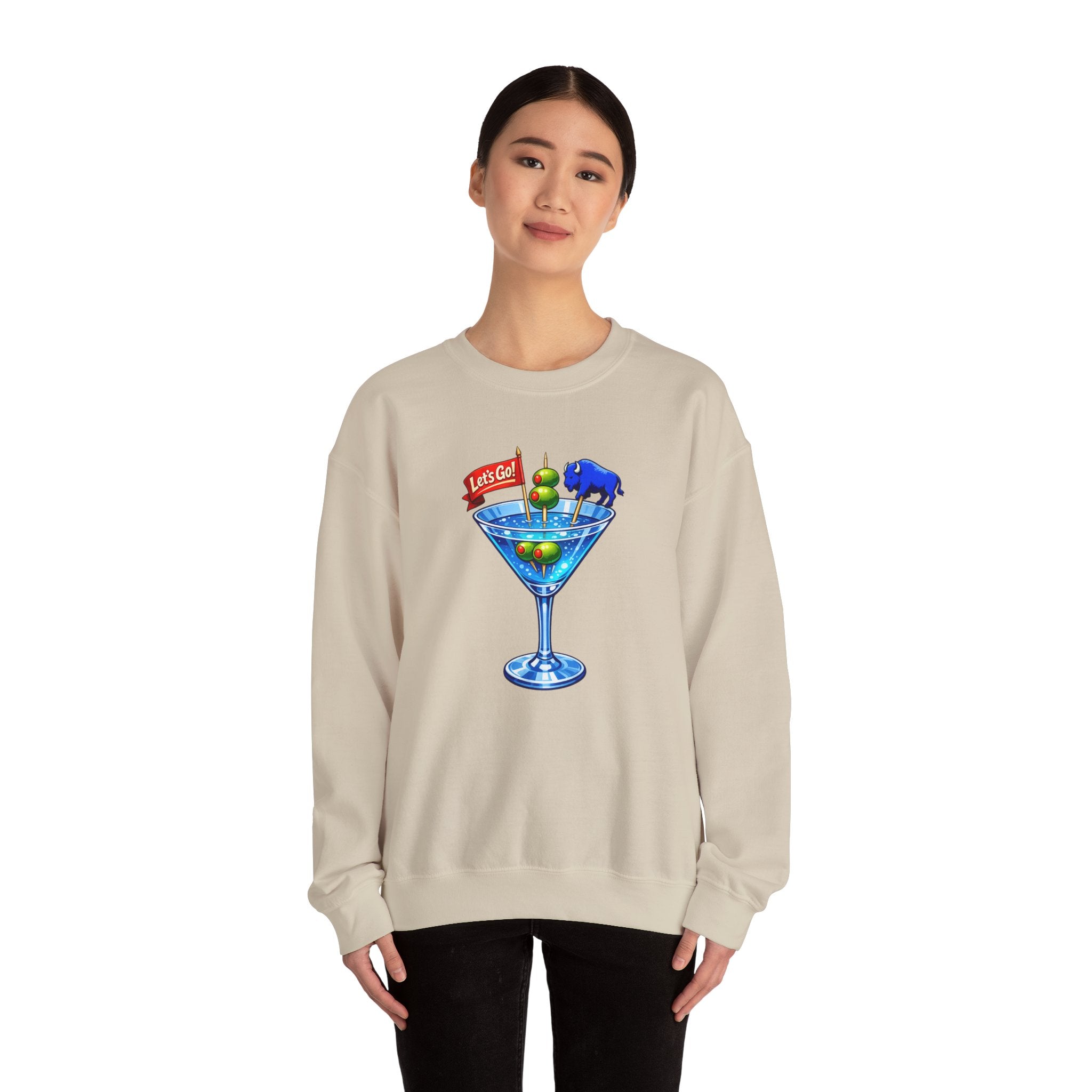 Blue Buffalo Martini Illustration Sweatshirt | Cocktail Graphic Crewneck