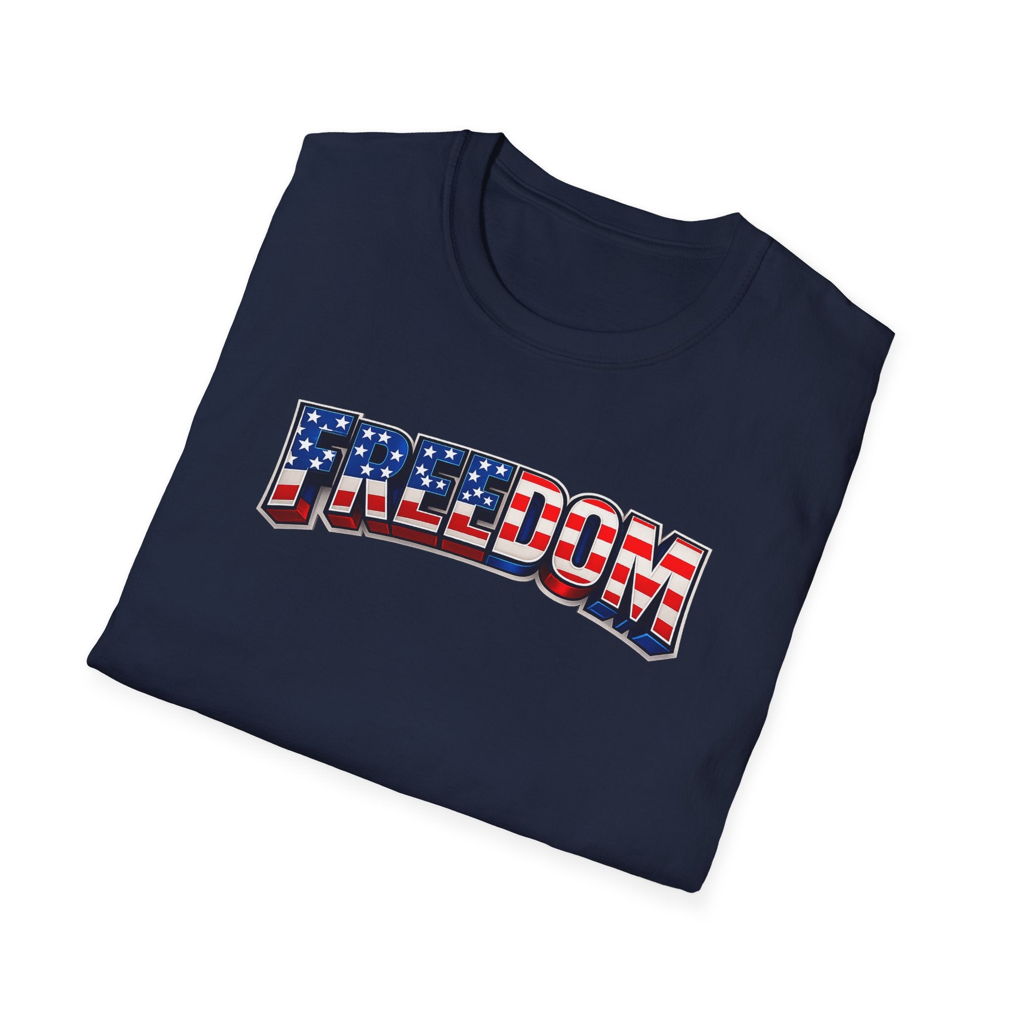 Freedom Flag T-Shirt — Patriotic USA Stars & Stripes Tee for 4th of July