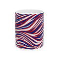 Buffalo Red White Blue Abstract Wave Mug | Ceramic Coffee Mug