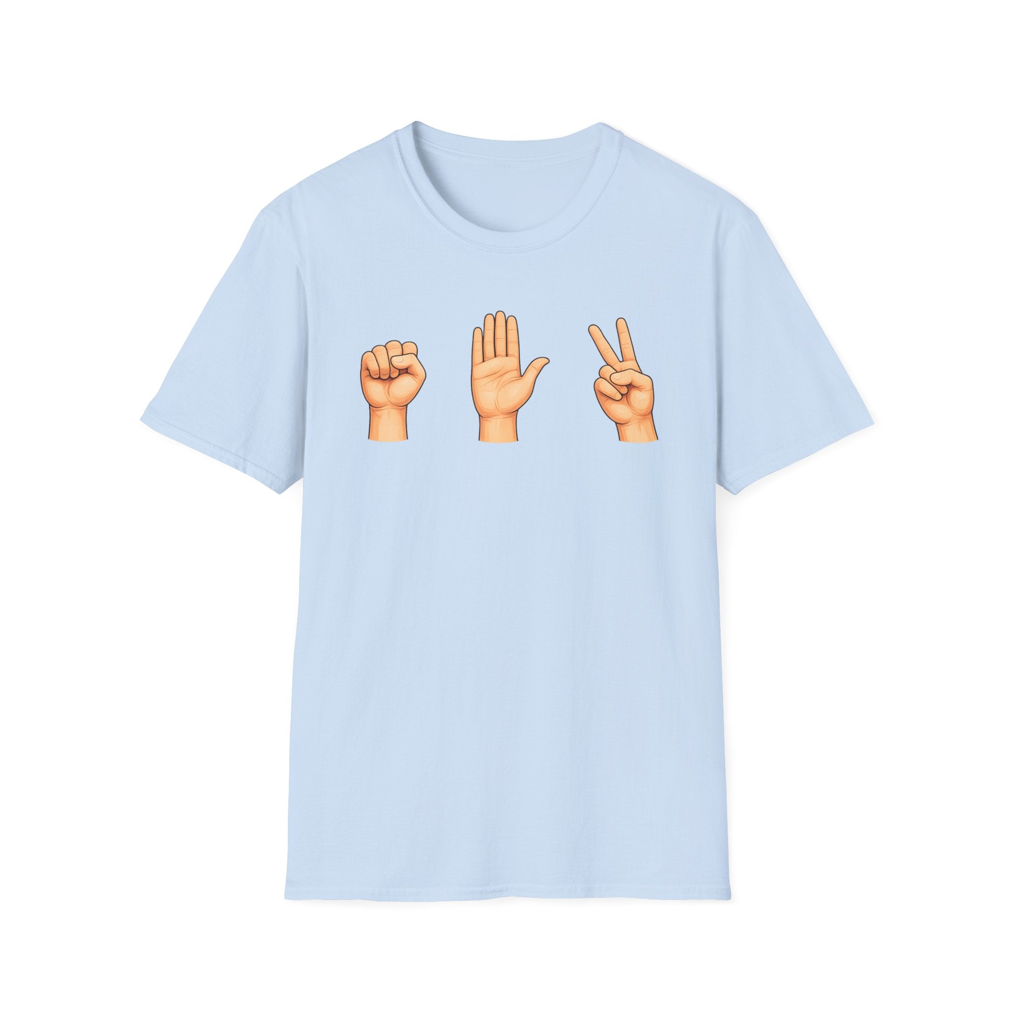 Rock Paper Scissors T-Shirt | Hand Emoji Design, Casual Tee