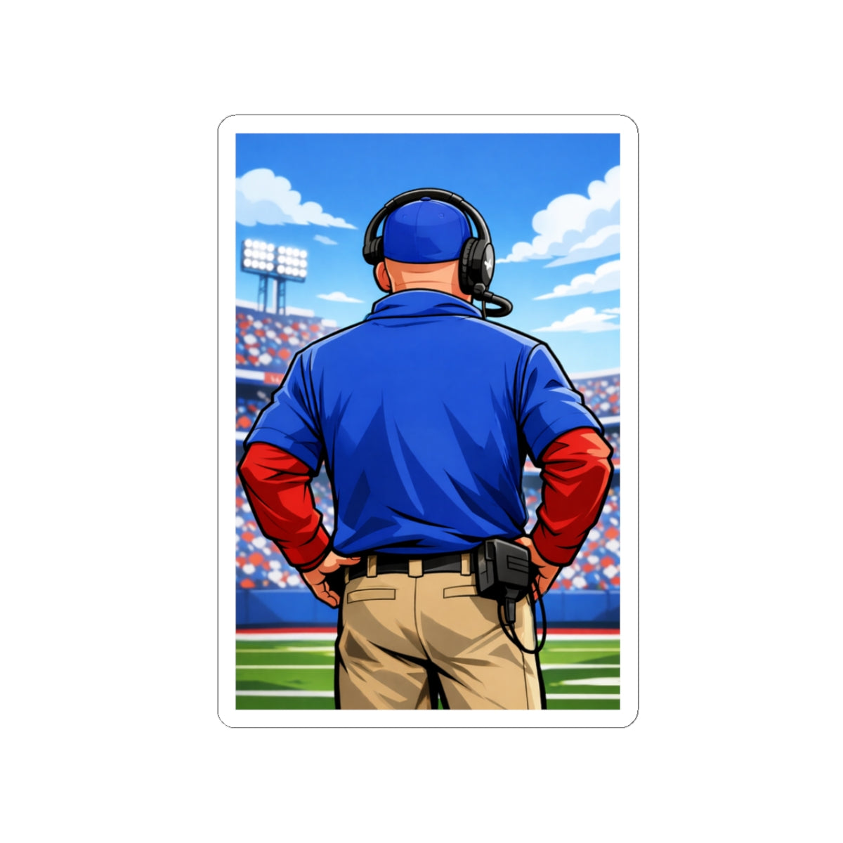 Buffalo Football Coach Illustration Stickers | Kiss-Cut Coach Sticker