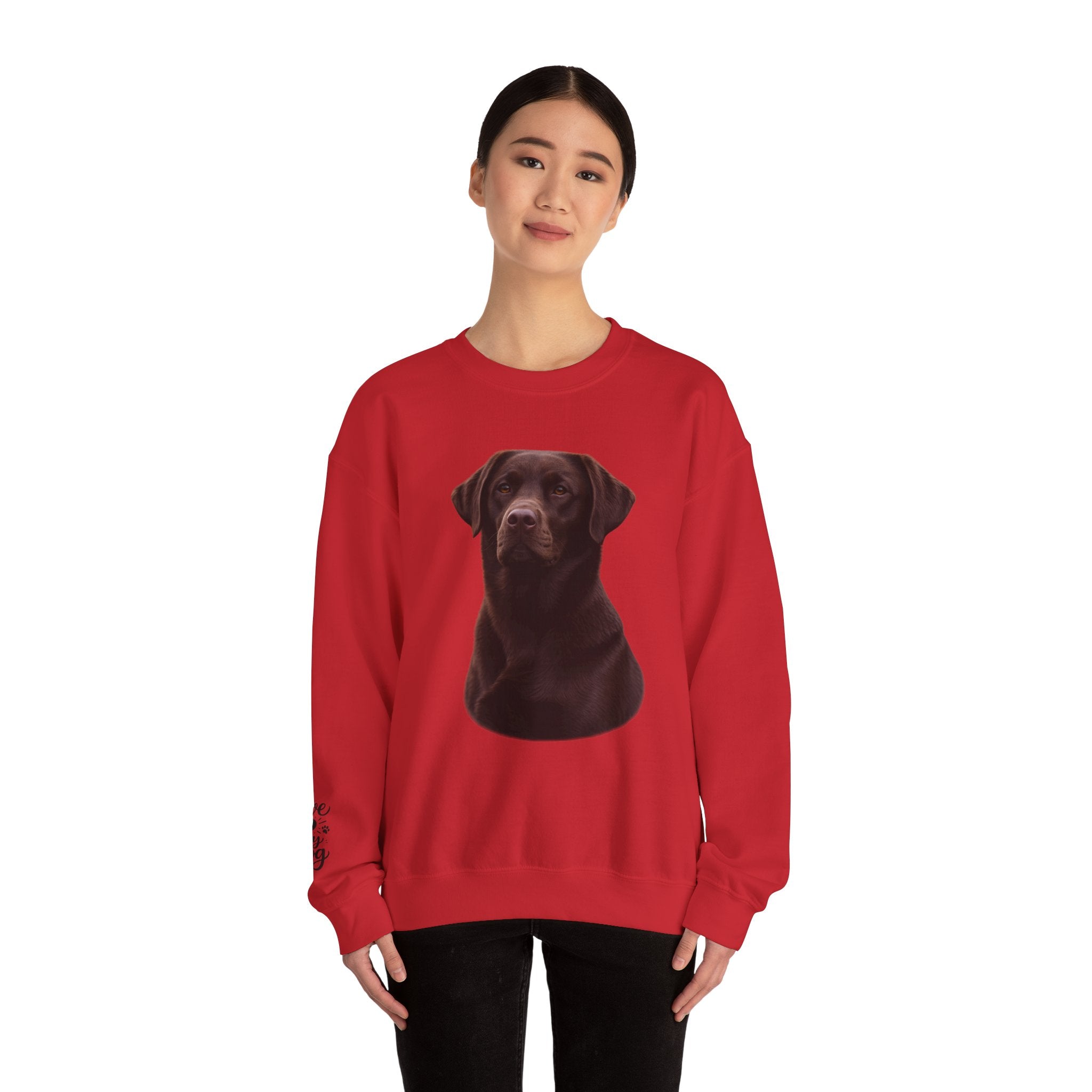 Chocolate Labrador Portrait Sweatshirt | Dog Face Crewneck